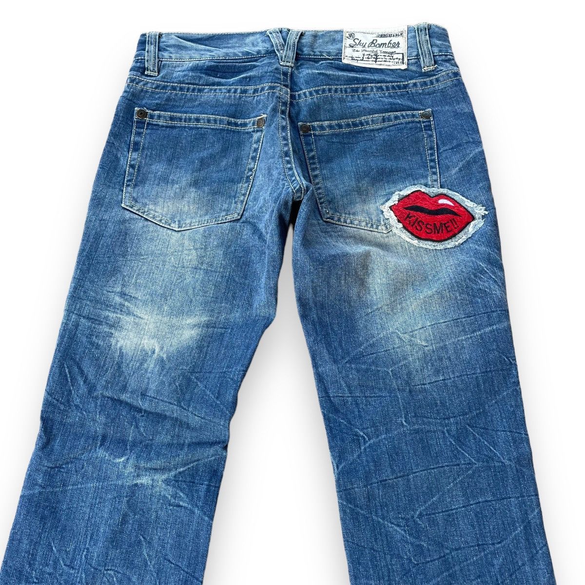 Beauty Beast 🇯🇵 SKY BOMBER PATCHWORK DISTRESSED WASHED DENIM PANTS Size 30" / US 8 / IT 44 - 9 Thumbnail