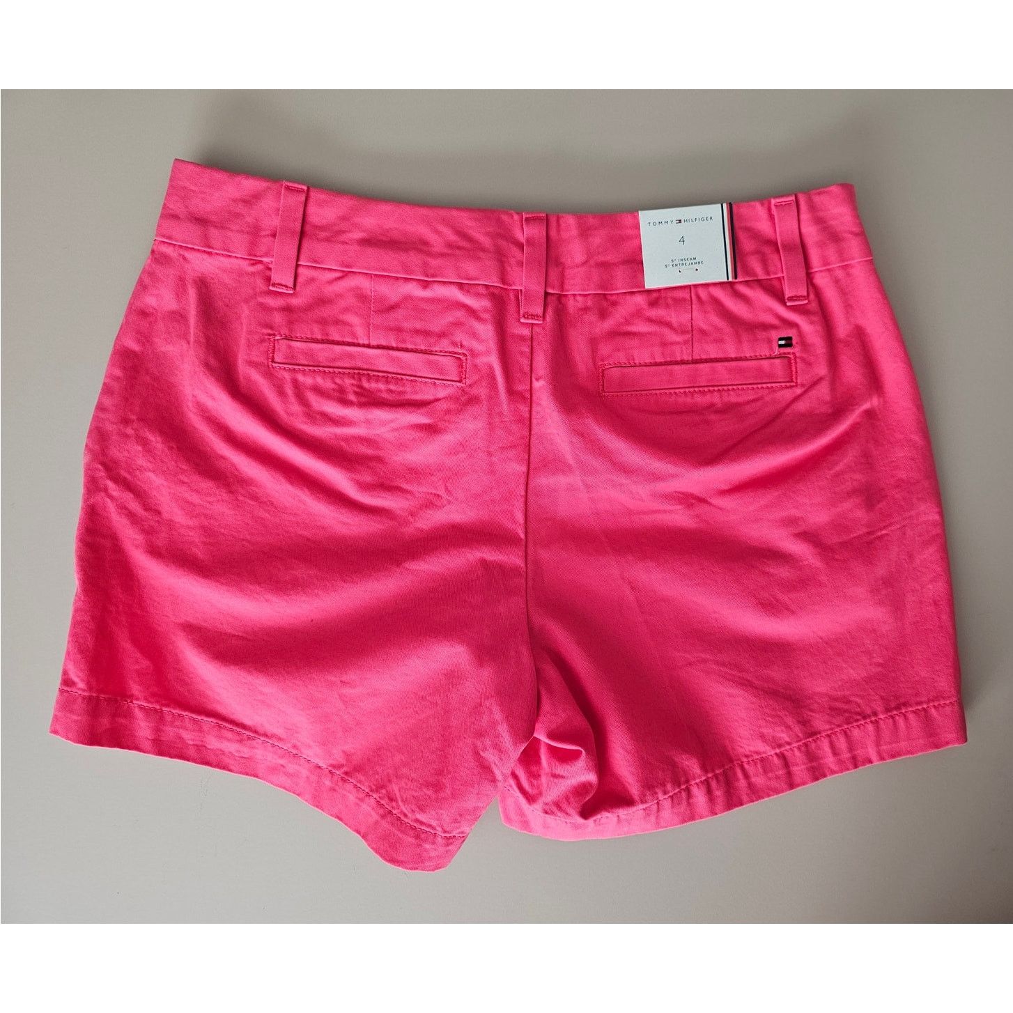Tommy Hilfiger Tommy Hilfiger Women's Pink Cotton Chino Shorts 5" Inseam 4 Size 27" / US 4 / IT 40 - 2 Thumbnail