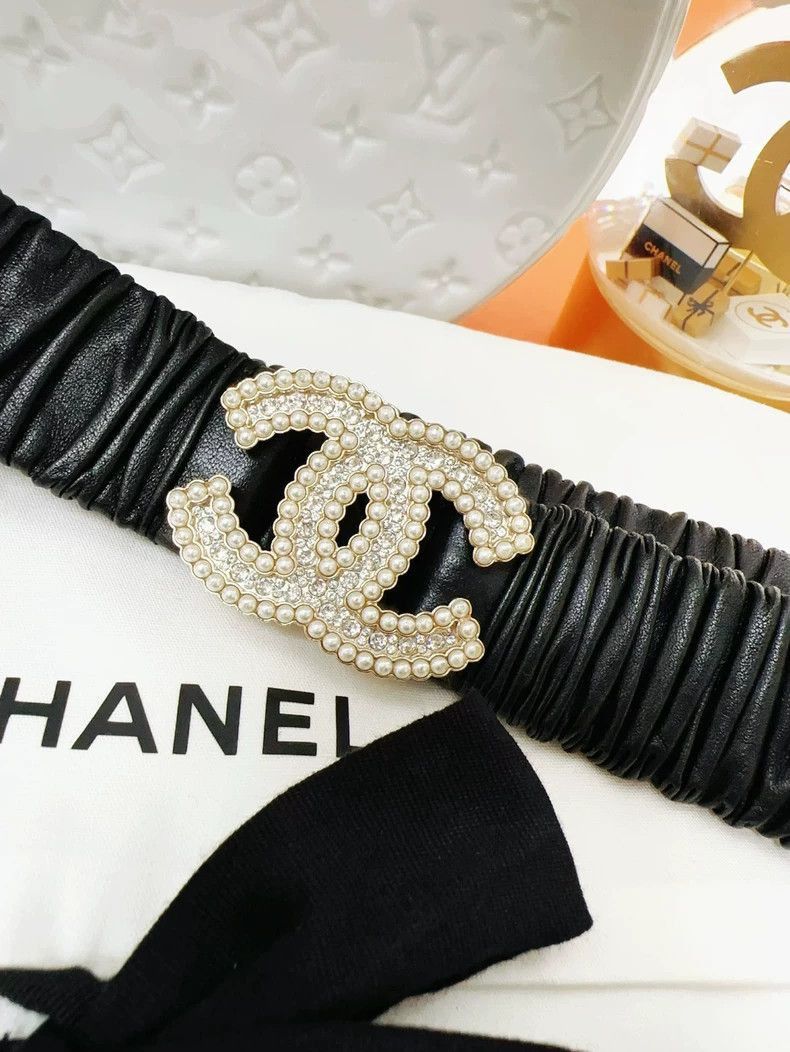 Other Chanel 20k Pearl CC Buckle Black Belt Size ONE SIZE - 7 Thumbnail