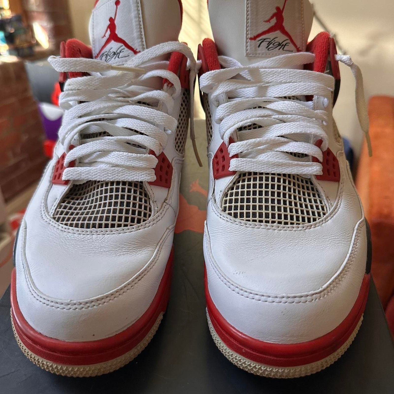 Jordan Brand × Nike Air Jordan 4 Retro Fire Red 2012 Size US 10 / EU 43 - 3 Thumbnail
