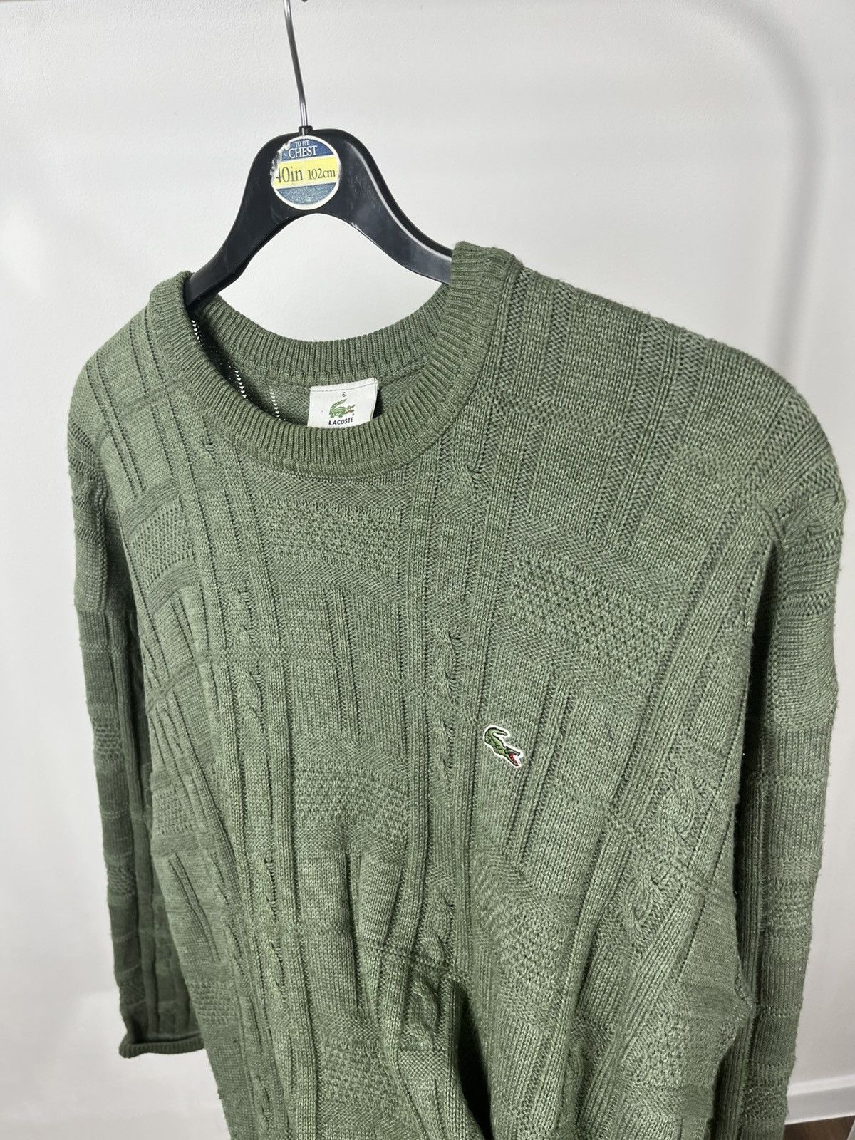 Lacoste × Vintage Vintage Lacoste Green 3D Knit Sweater Pullover Size 6 Size US XL / EU 56 / 4 - 9 Thumbnail