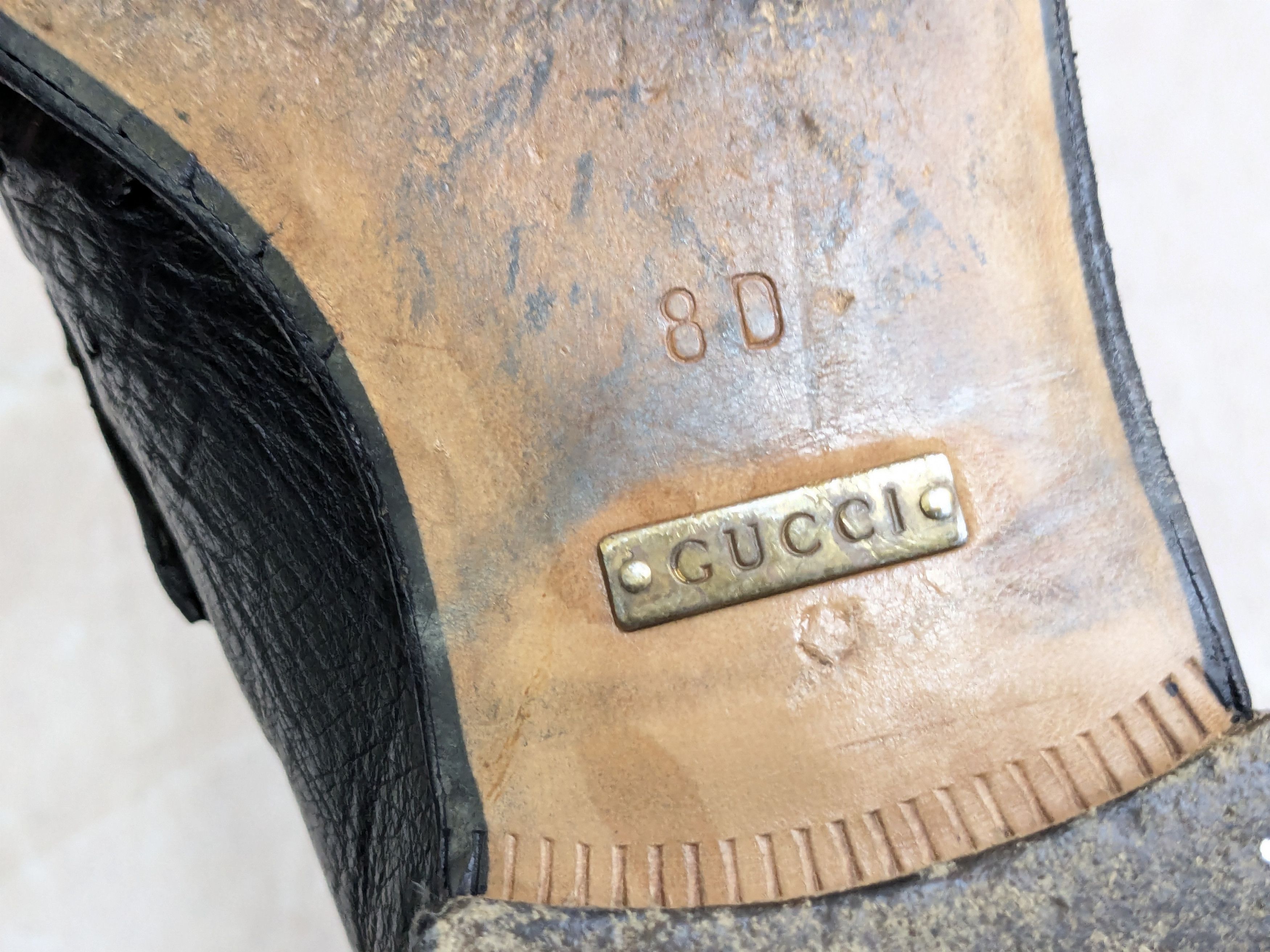 Gucci Gucci Horsebit Loafers Black Ostrich 8 D Leather Slip On Size US 8 / EU 41 - 14 Thumbnail