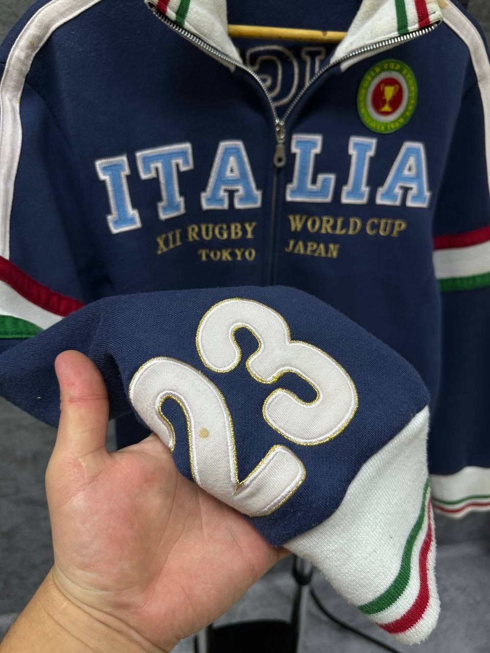 Japanese Brand × Vintage Vintage Italia Rugby Polo Ralph Lauren Style Zip Hoodie Size US S / EU 44-46 / 1 - 11 Thumbnail