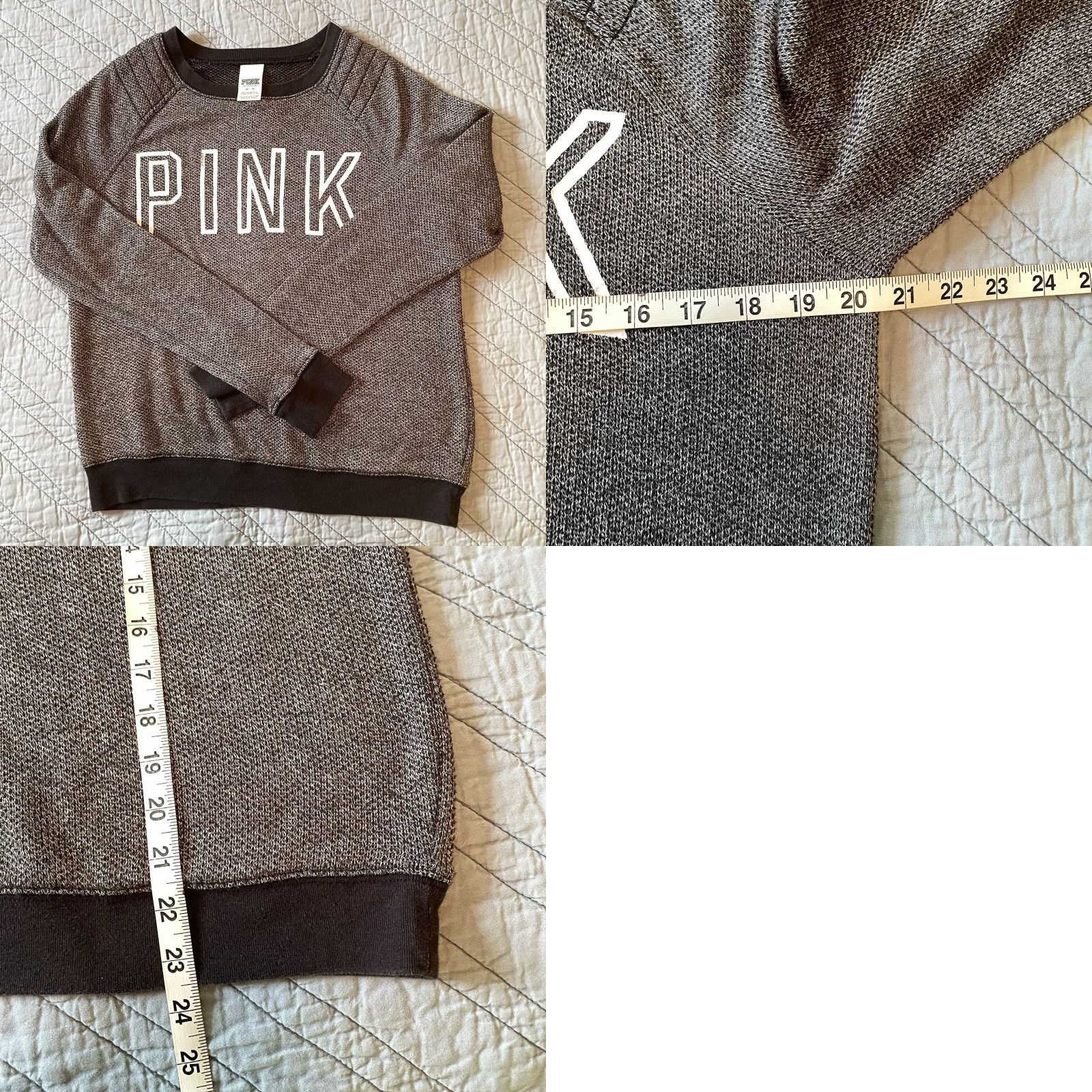 Victoria's Secret VINTAGE Victoria's Secret Pink Sweatshirt Women XS Gray Crewneck Knit Pullover Fall Size XS / US 0-2 / IT 36-38 - 8 Thumbnail
