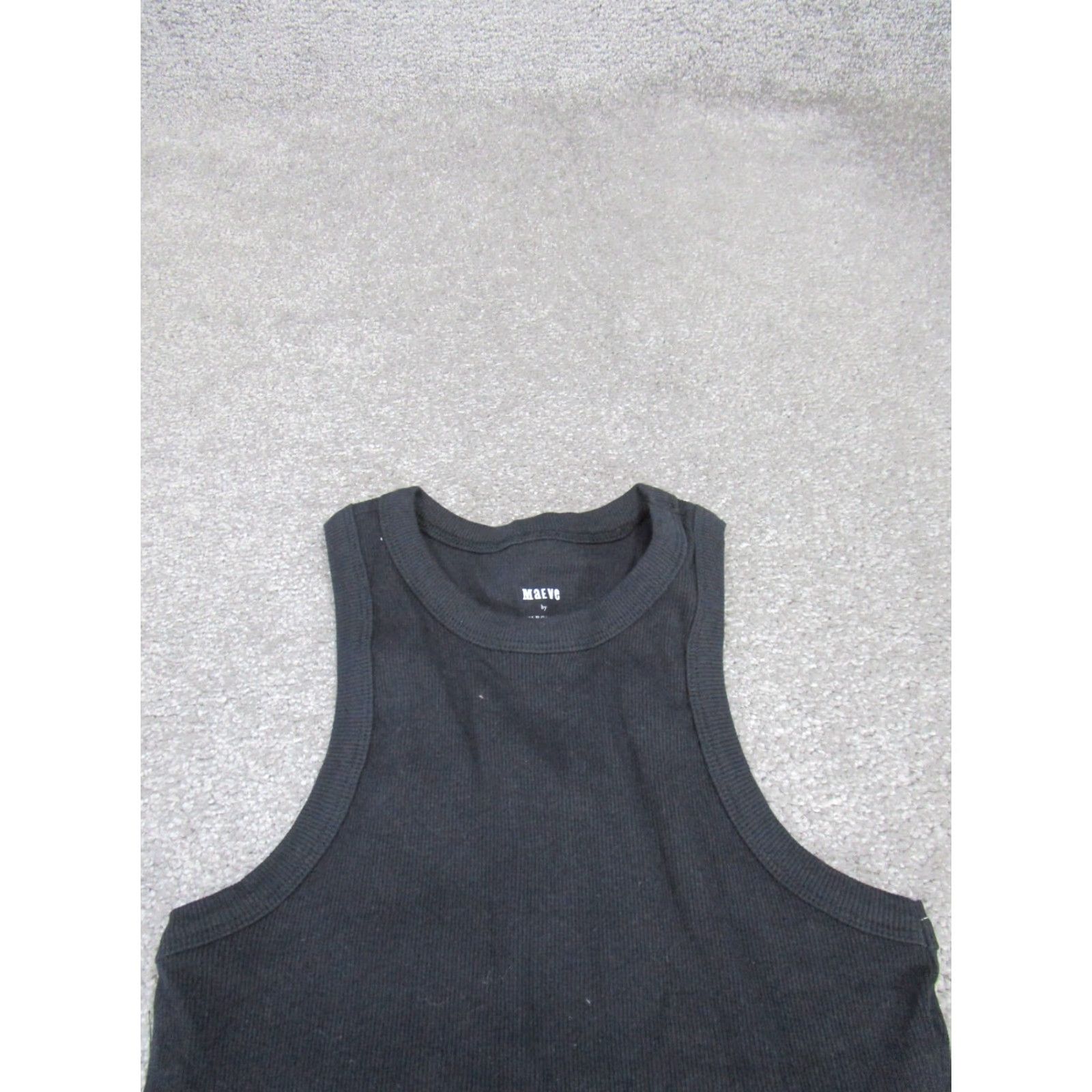 Vintage Maeve Shirt Womens XS Black Cropped Stretch Knit Sleeveless Top - New Size XS / US 0-2 / IT 36-38 - 2 Thumbnail