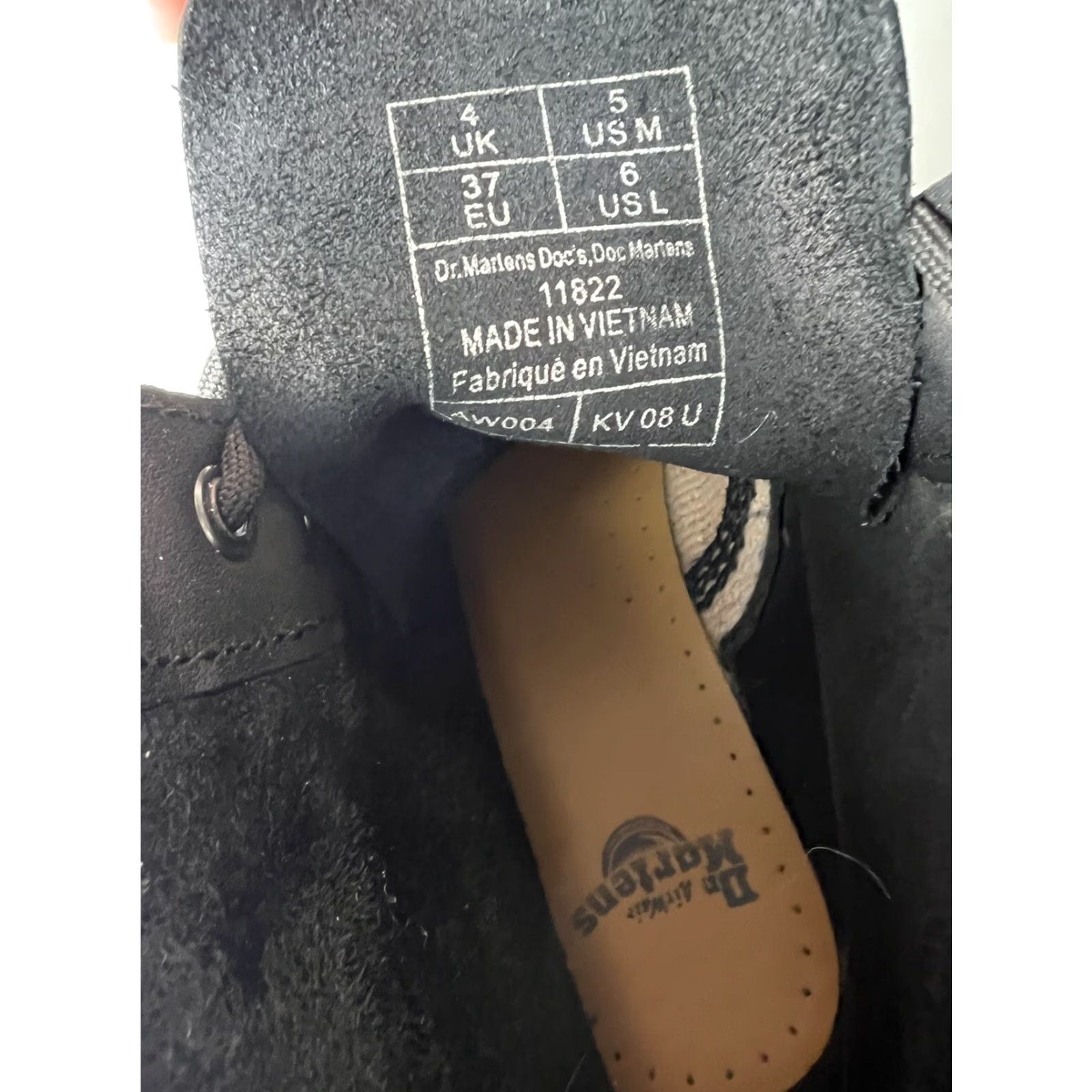 Dr. Martens Dr Martens 11822 Leather Combat Boots Black Unisex Adults Mens Womens 6 37 UK 4 US 6 EU 37 Lace Up Coffin? Size US 4 / IT 34 - 7 Thumbnail