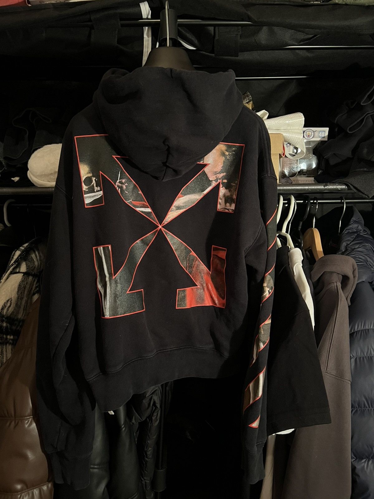 Off-White OFF-WHITE Caravaggio Diag Sleeve Hoodie Size US XS / EU 42 / 0 - 2 Thumbnail