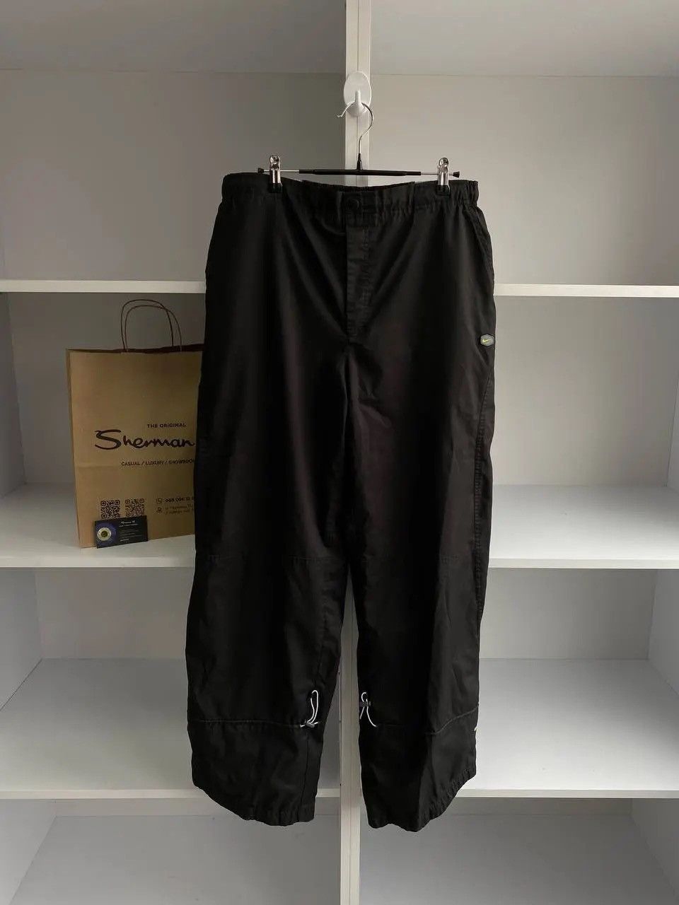 Nike × Vintage Vintage Nike Black Nylon Baggy Drill Pants Size US 34 / EU 50 - 1 Thumbnail