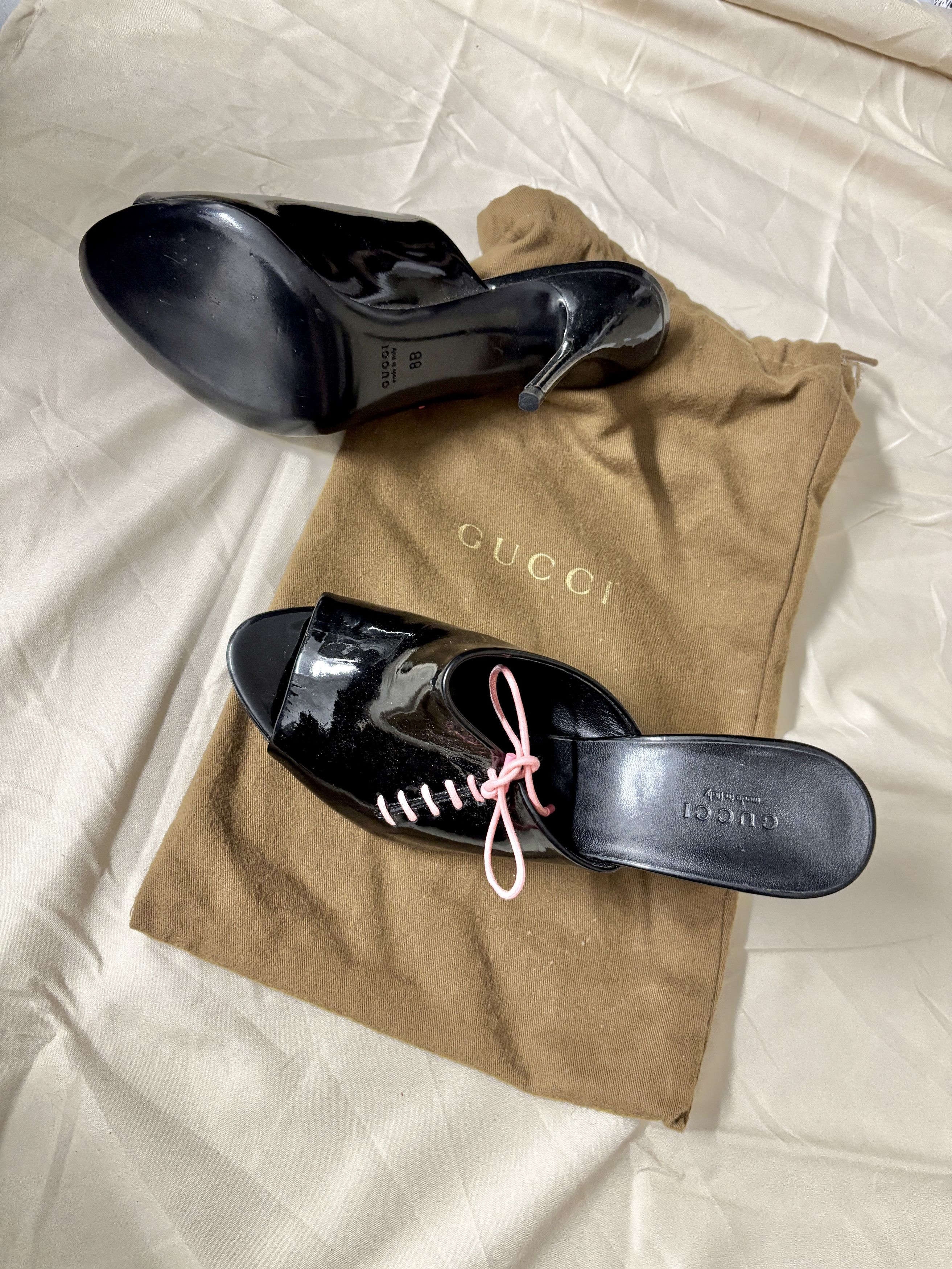 Gucci Gucci by Tom Ford - 90's Patent Leather Mules Size US 8 / IT 38 - 6 Thumbnail