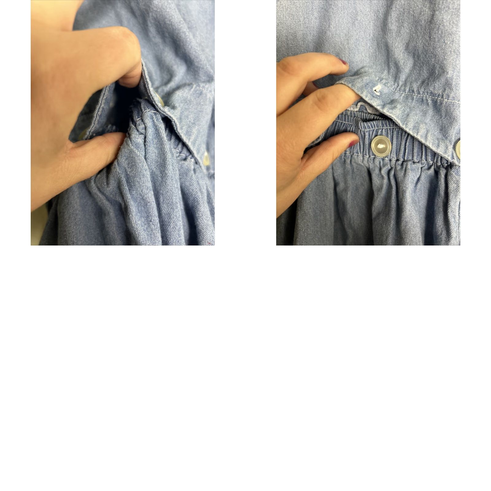 Vintage VINTAGE Chambray Women’s Medium Dress Blue Floral Elastic Waist Ankle Length Size M / US 6-8 / IT 42-44 - 10 Thumbnail
