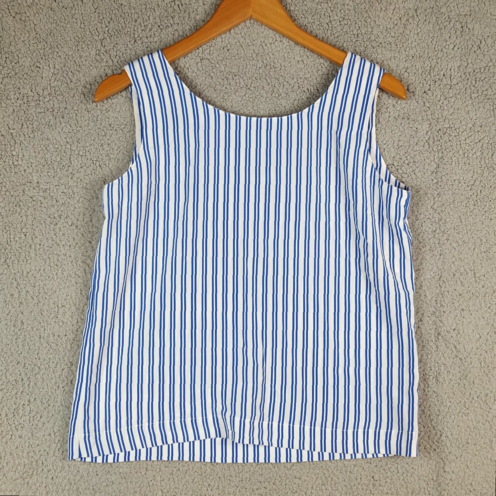 Vintage VINTAGE Suburban Tank Shirt Women 8 Petite Sleeveless 80s 90s Blue Stripe T Shirt Size M / US 6-8 / IT 42-44 - 4 Thumbnail
