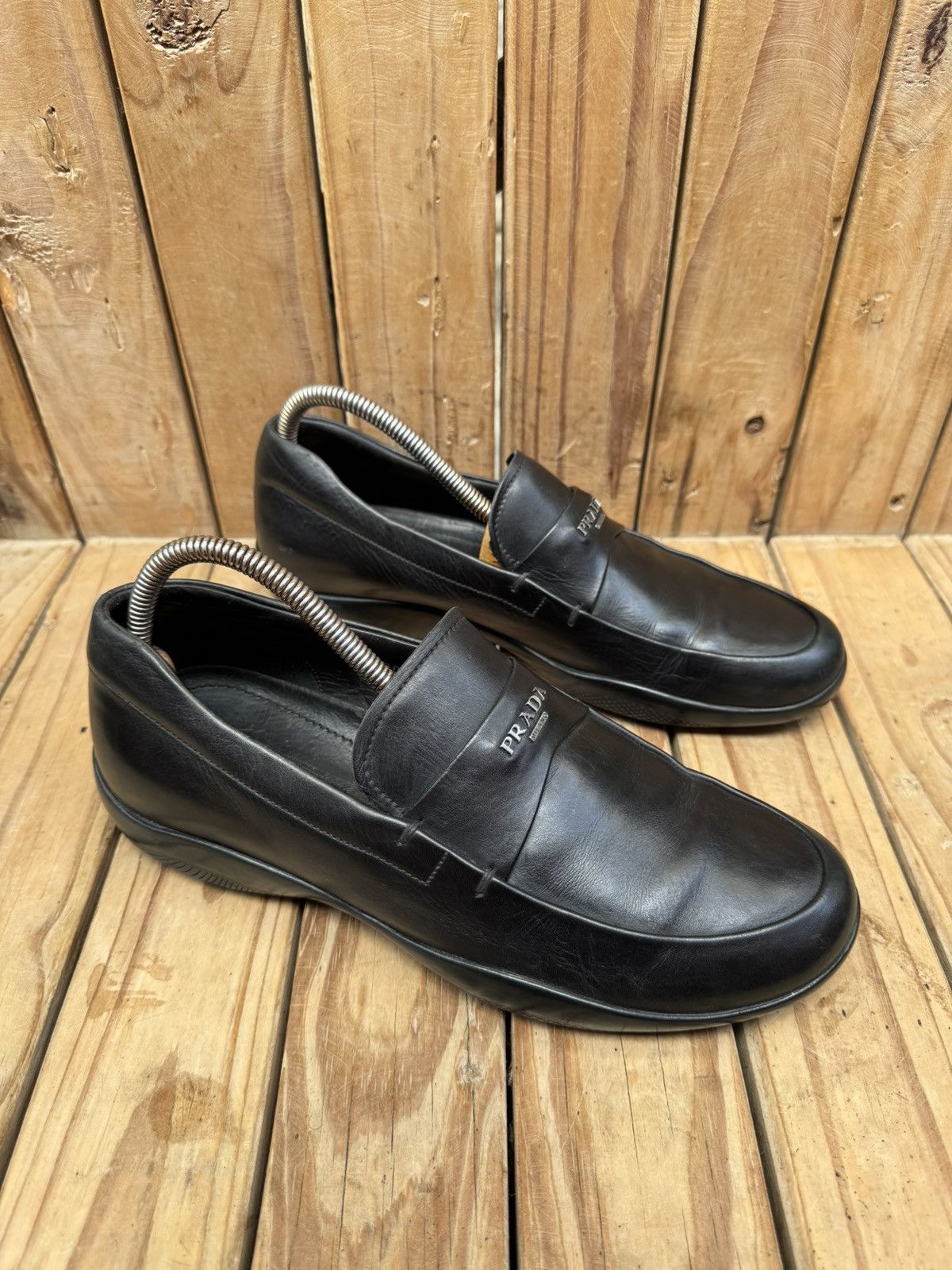 Prada Prada Men’s Penny black Leather Loafers Size Uk 5 USA 6 Size US 6 / EU 39 - 5 Thumbnail