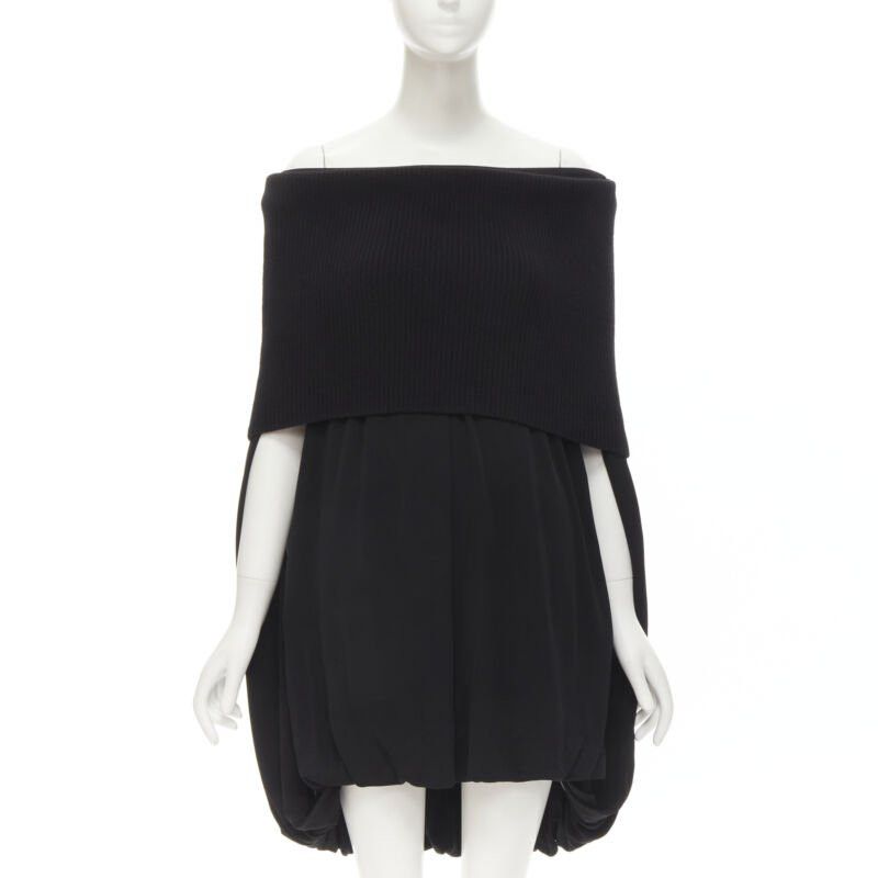 Burberry BURBERRY Riccardo Tisci Runway ribbed knit foldover cocoon bubble dress UK6 XS Size XS / US 0-2 / IT 36-38 - 1 Thumbnail