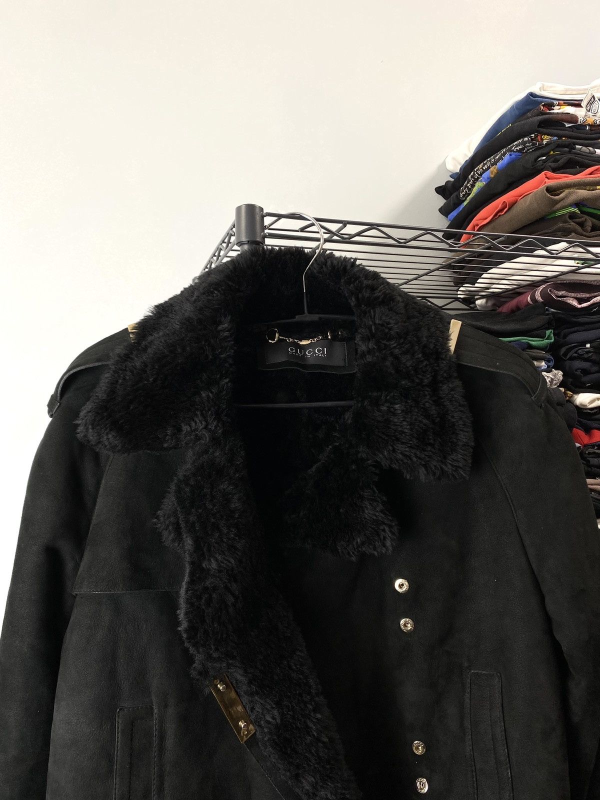 Gucci Rare! Vintage Gucci Suede Leather Jacket Fur Shearling Size M / US 6-8 / IT 42-44 - 10 Thumbnail