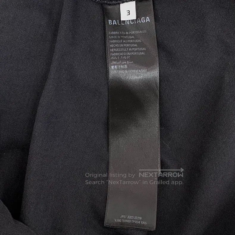 Balenciaga Balenciaga Black distressed hole ring扣design cotton crew n Size US L / EU 52-54 / 3 - 7 Thumbnail