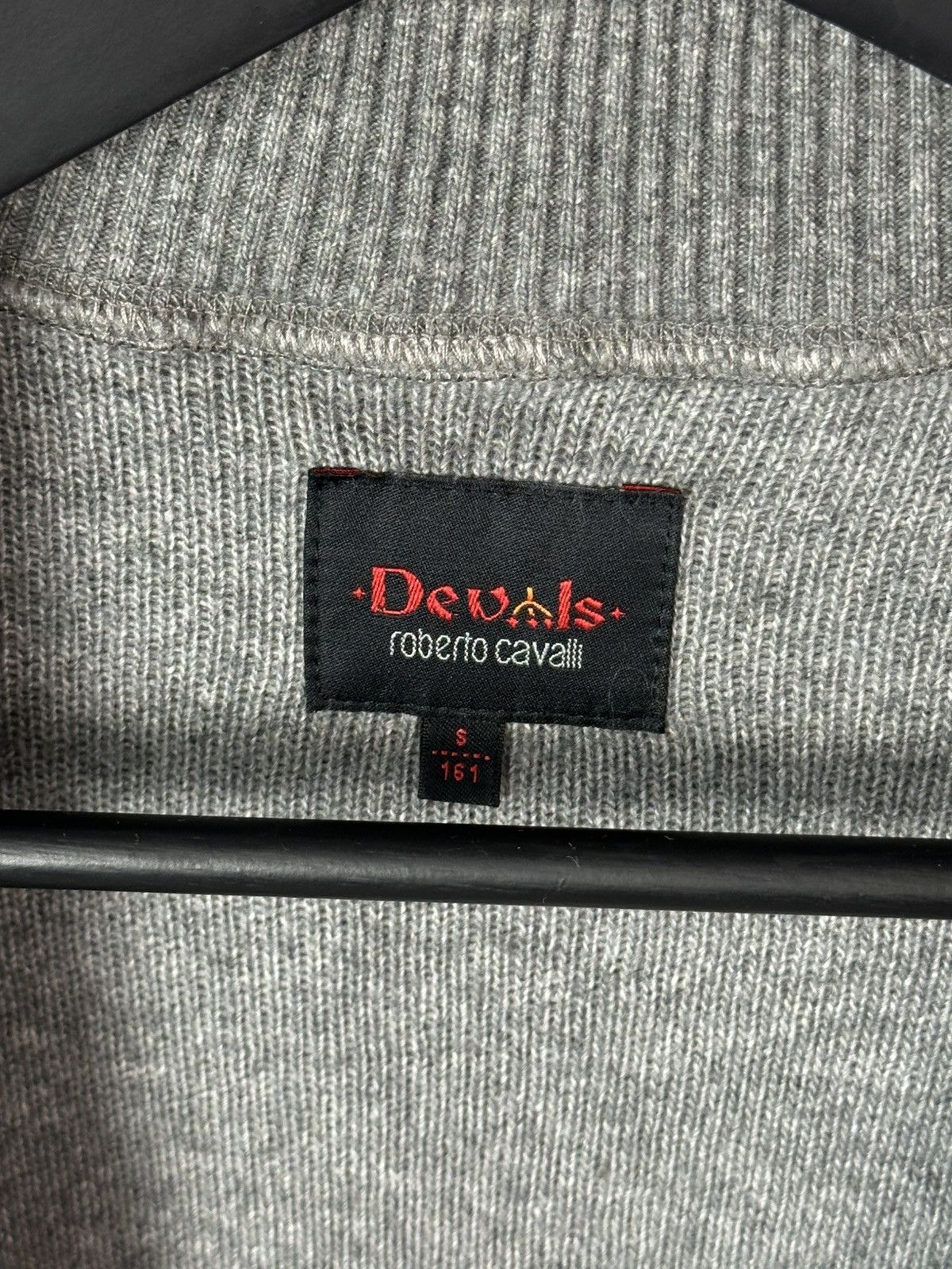 Roberto Cavalli Roberto Cavalli Devils Printed Grey Cotton Blend Cardigan Size US S / EU 44-46 / 1 - 3 Thumbnail