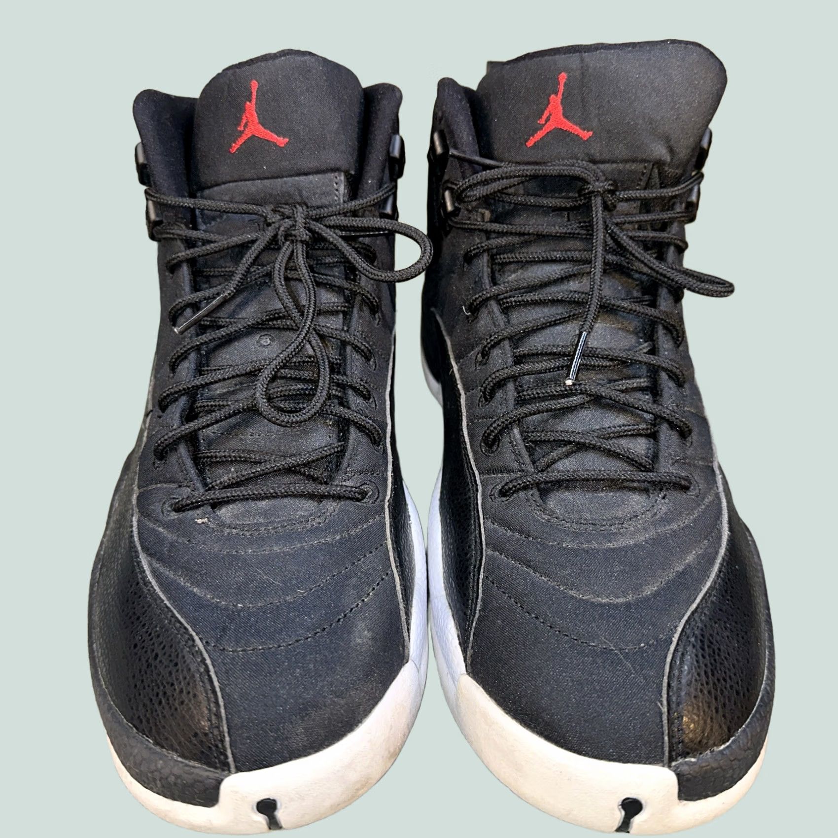Jordan Brand US Men’s 11.5 Nike Air Jordan 12 Retro Nylon Leather Waterproof Neoprene Sneaker Black Size US 12 / EU 45 - 1 Thumbnail