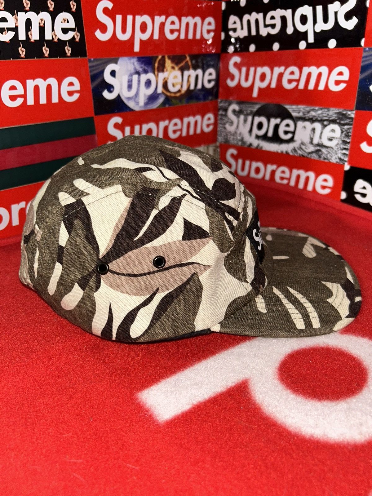 Supreme Supreme 2008 Floral Leaves Print Box Logo Camp Cap Size ONE SIZE - 4 Thumbnail
