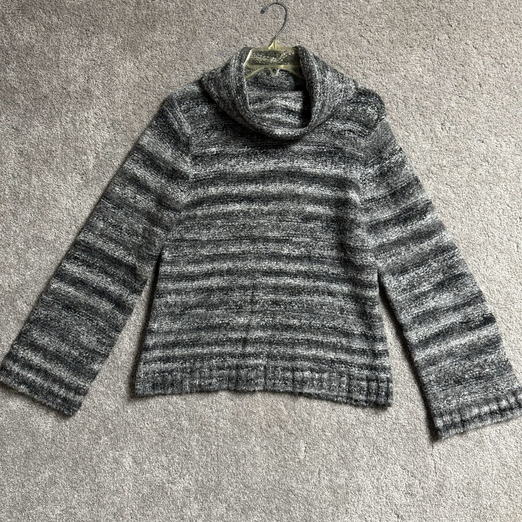 Vintage VINTAGE B Moss Turtleneck Sweater Medium Marled Knit Striped Cozy Cabincore 80s 90s Womens Size M / US 6-8 / IT 42-44 - 2 Thumbnail