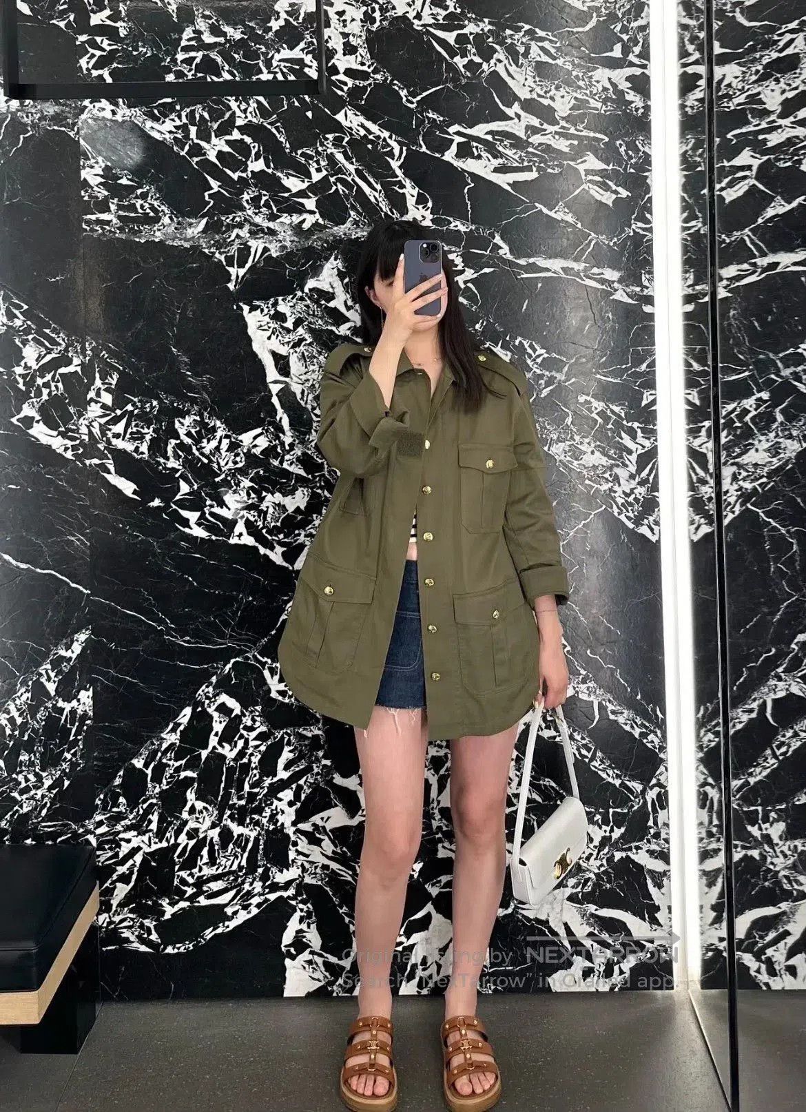 Celine Celine Military Green Coat. Size S / US 4 / IT 40 - 9 Thumbnail