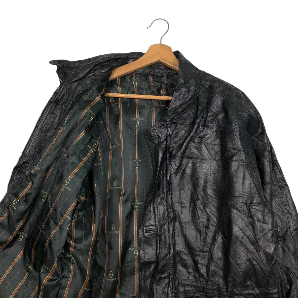 Japanese Brand 🔥VINTAGE GENUINE LEATHER JACKET GIANNI VALENTINO BLANKET Size US L / EU 52-54 / 3 - 14 Thumbnail