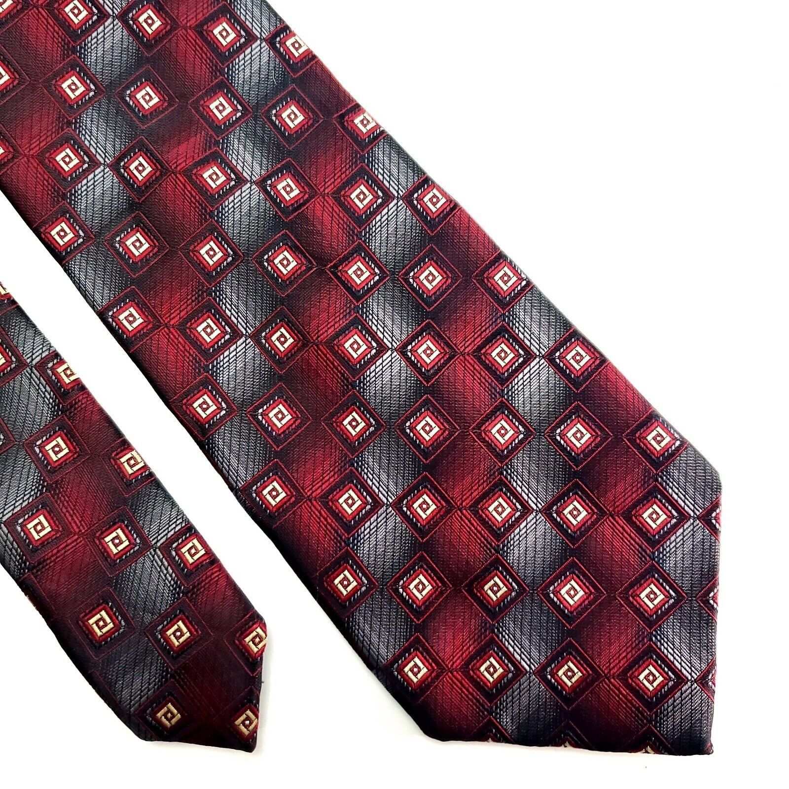 Croft & Barrow Croft Barrow Polyester Tie Red Geometric Skinny Gray Size ONE SIZE - 1 Thumbnail