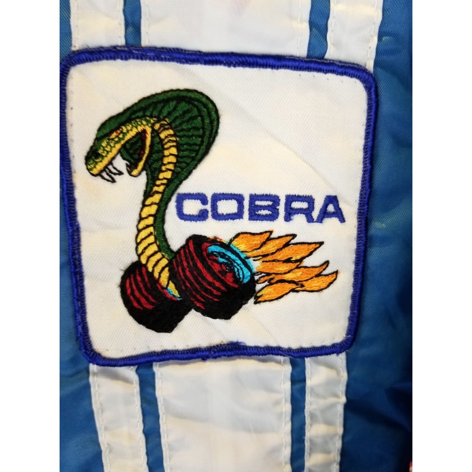 Ford VINTAGE Mustang Cobra Shelby FUR LINED RACING JACKET XL Bleu/Blue Bomber Jacket Men XL Cross Chest 27 INCH Cross Shoulder 23 INCH Size XL Size US XL / EU 56 / 4 - 2 Thumbnail