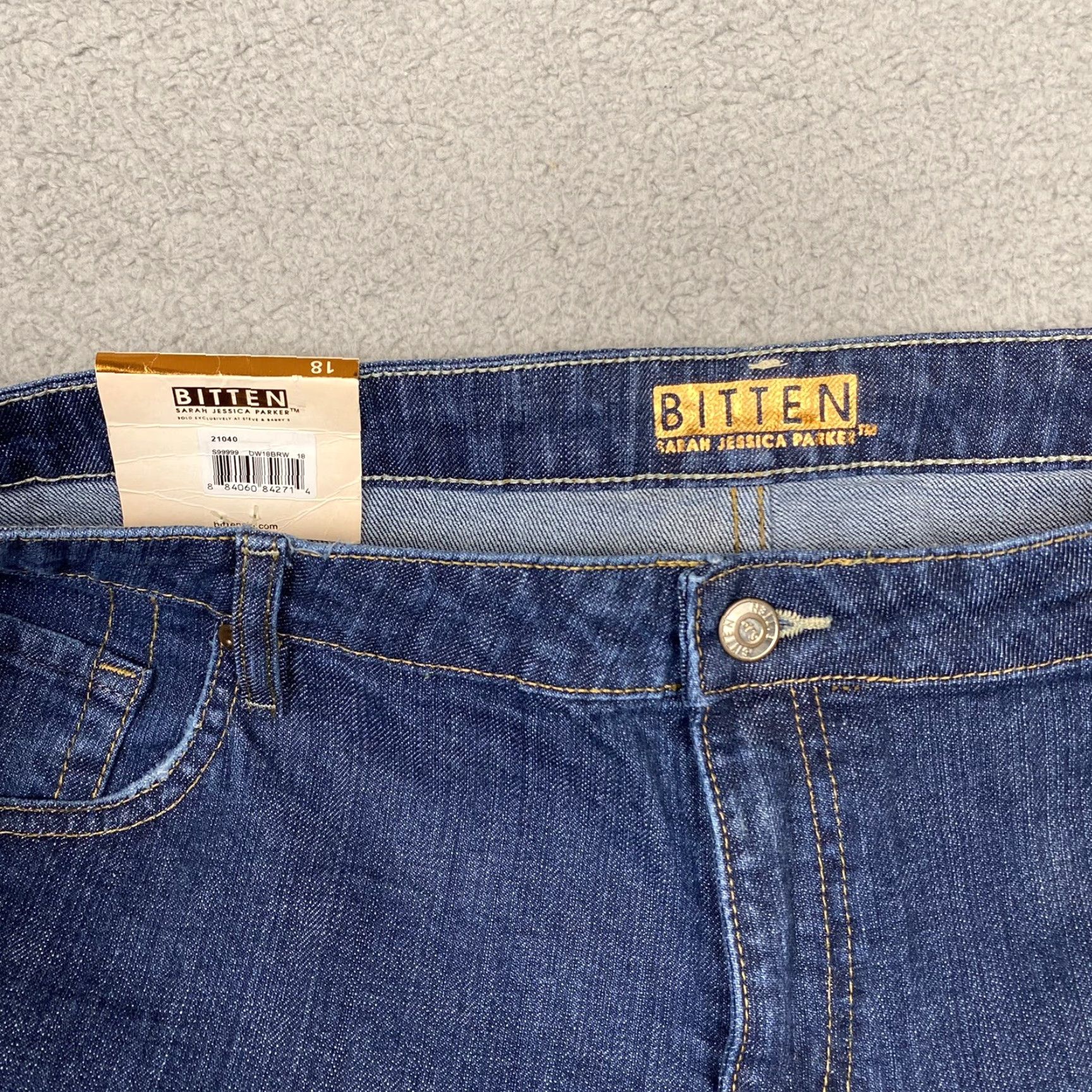 Vintage Bitten Jeans Women 18 Blue Medium Wash Sarah Jessica Parker Boot Cut Jeans NWT Size 40" / US 18 - 5 Thumbnail