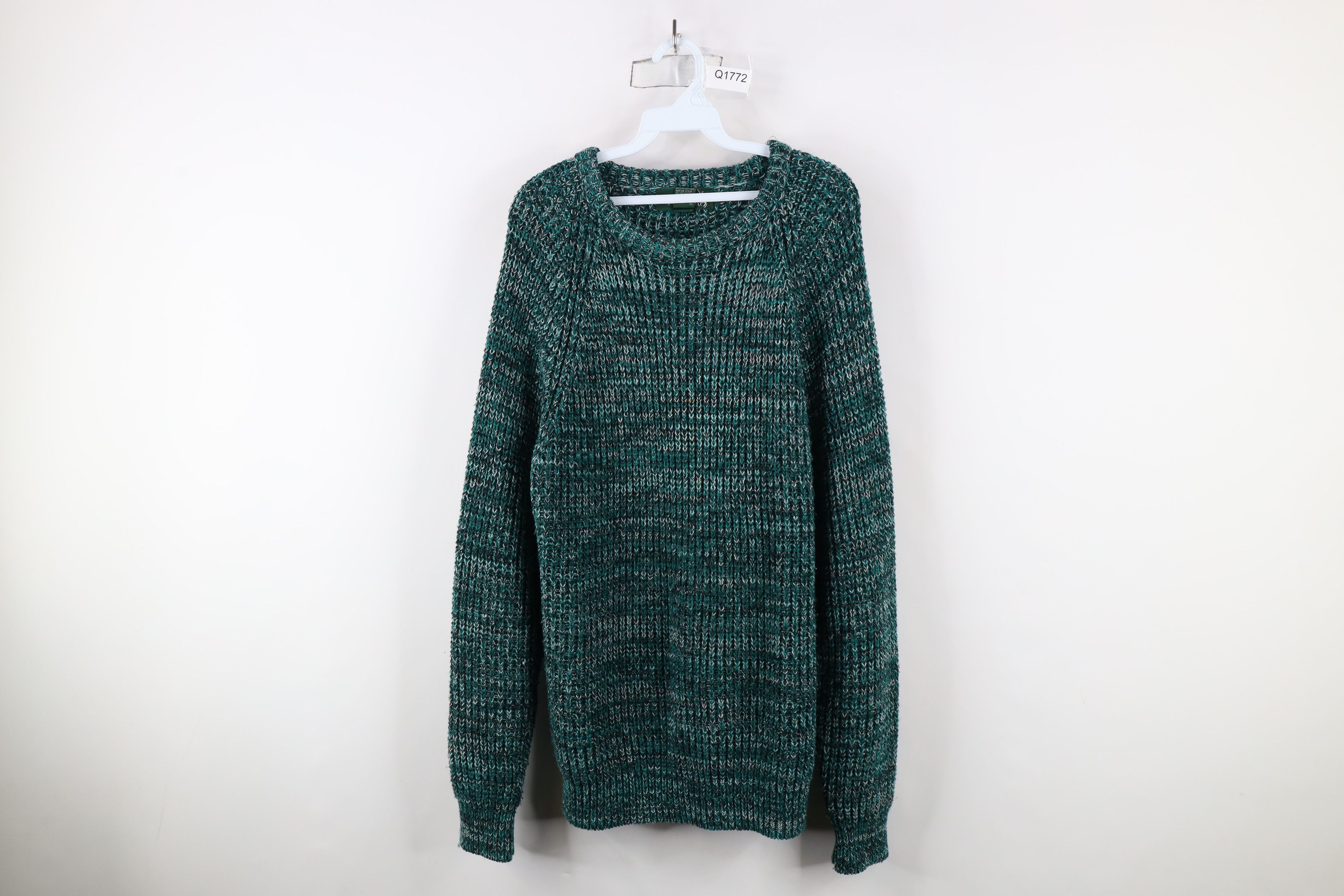 Vintage Vintage 90s Streetwear Ribbed Knit Sweater Heather Green Size US XL / EU 56 / 4 - 1 Thumbnail