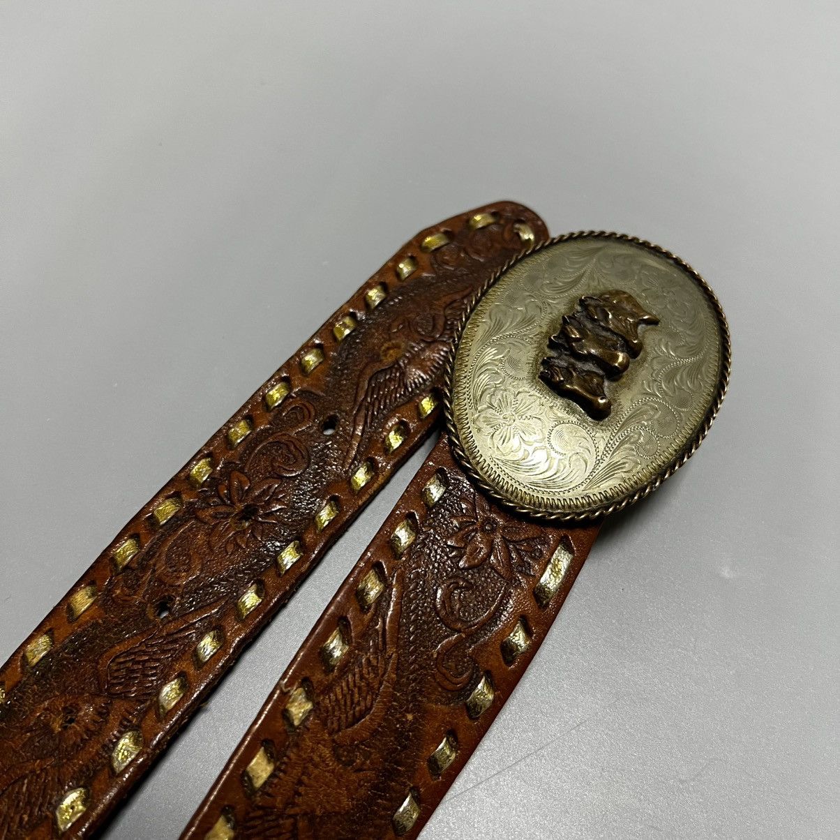 Cowboy Equipment × Japanese Brand × Vintage Leather belt vintage y2k cowboy buckle Size ONE SIZE - 19 Thumbnail