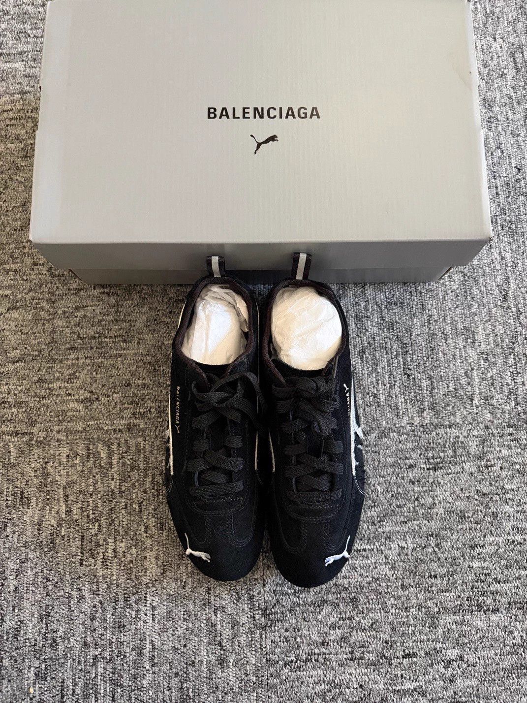 Balenciaga Balenciaga x Puma Speedcat Black Suede Worn ThinSole Size US 8.5 / IT 38.5 - 1 Thumbnail