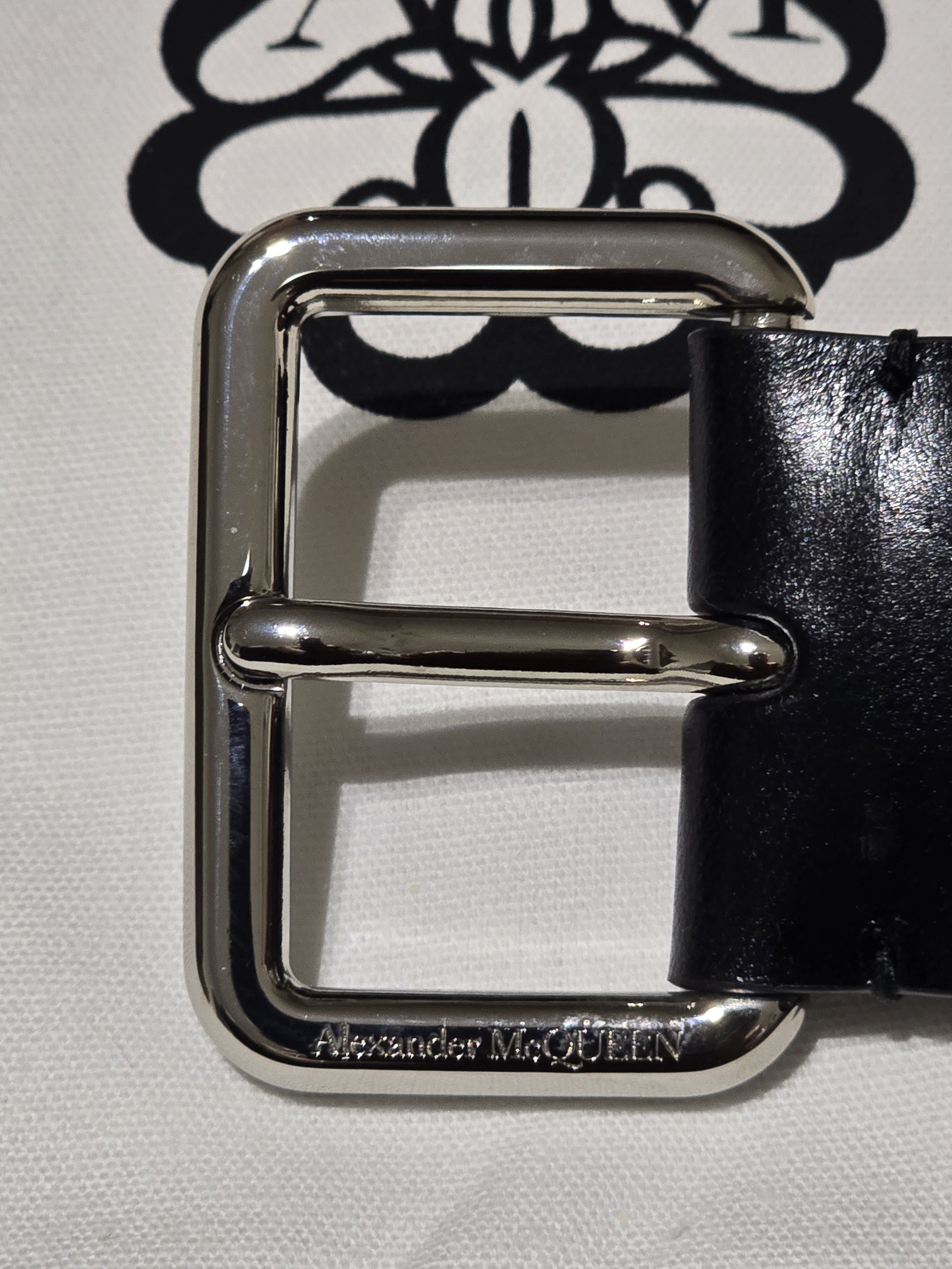 Alexander McQueen Eyelet design belt Size 38 - 4 Thumbnail