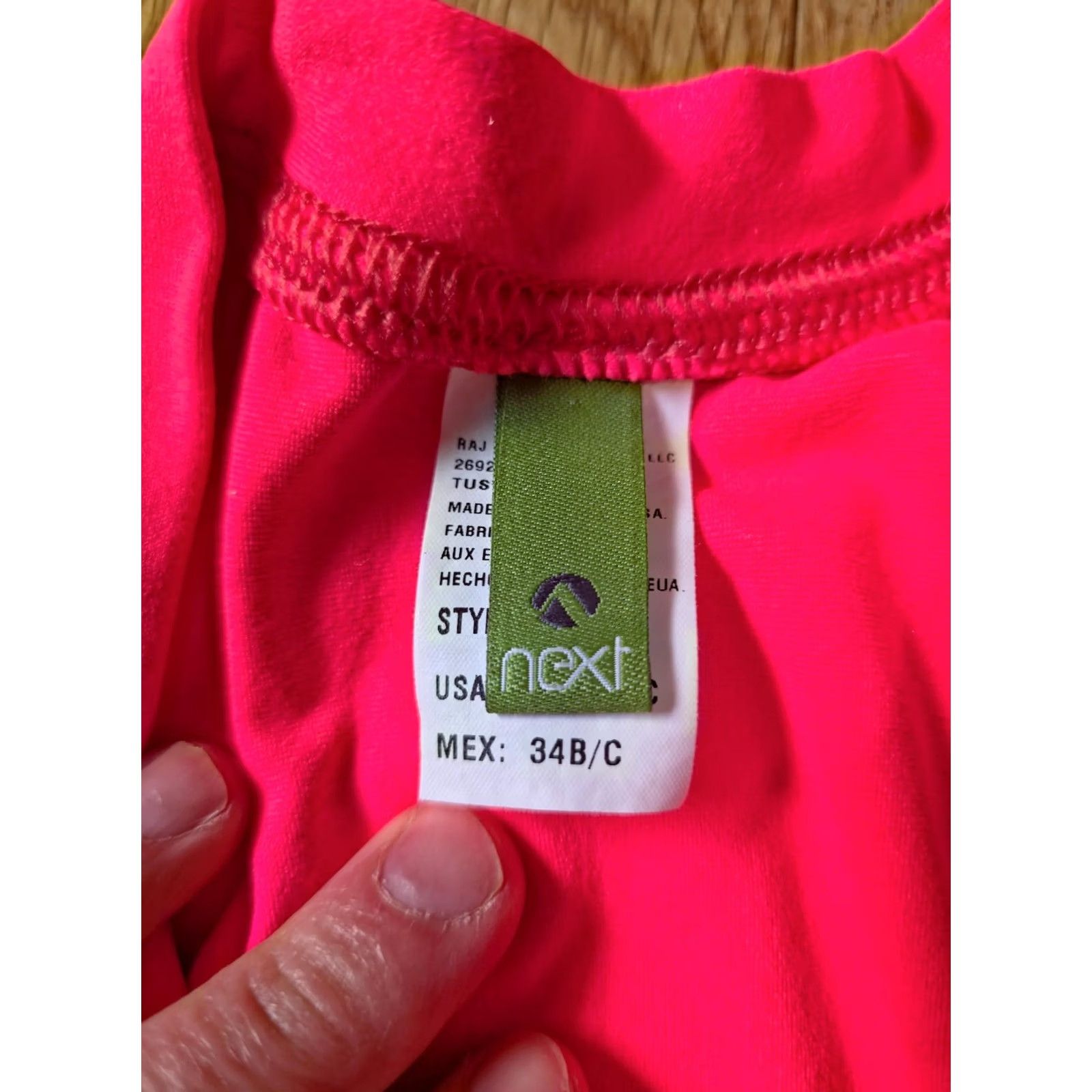 NEXT NEXT Rash Guard Swim Top Womens 34B/C Pink Short Sleeve Round Neck 1/2 Zip Shirt Swim Top Womens Size XXS / US 00 / IT 34 - 2 Thumbnail