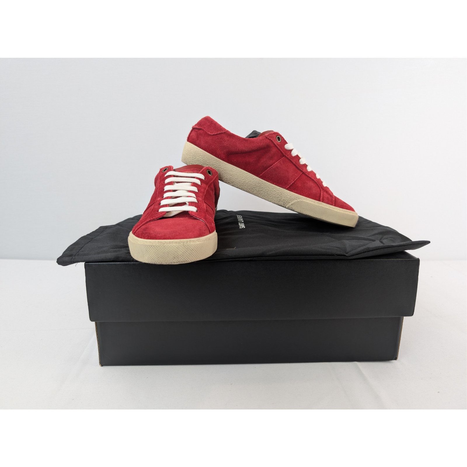 Saint Laurent Paris o1rshd1 SL/06 Low-Top Sneakers in Red Size US 6 / EU 39 - 16 Thumbnail