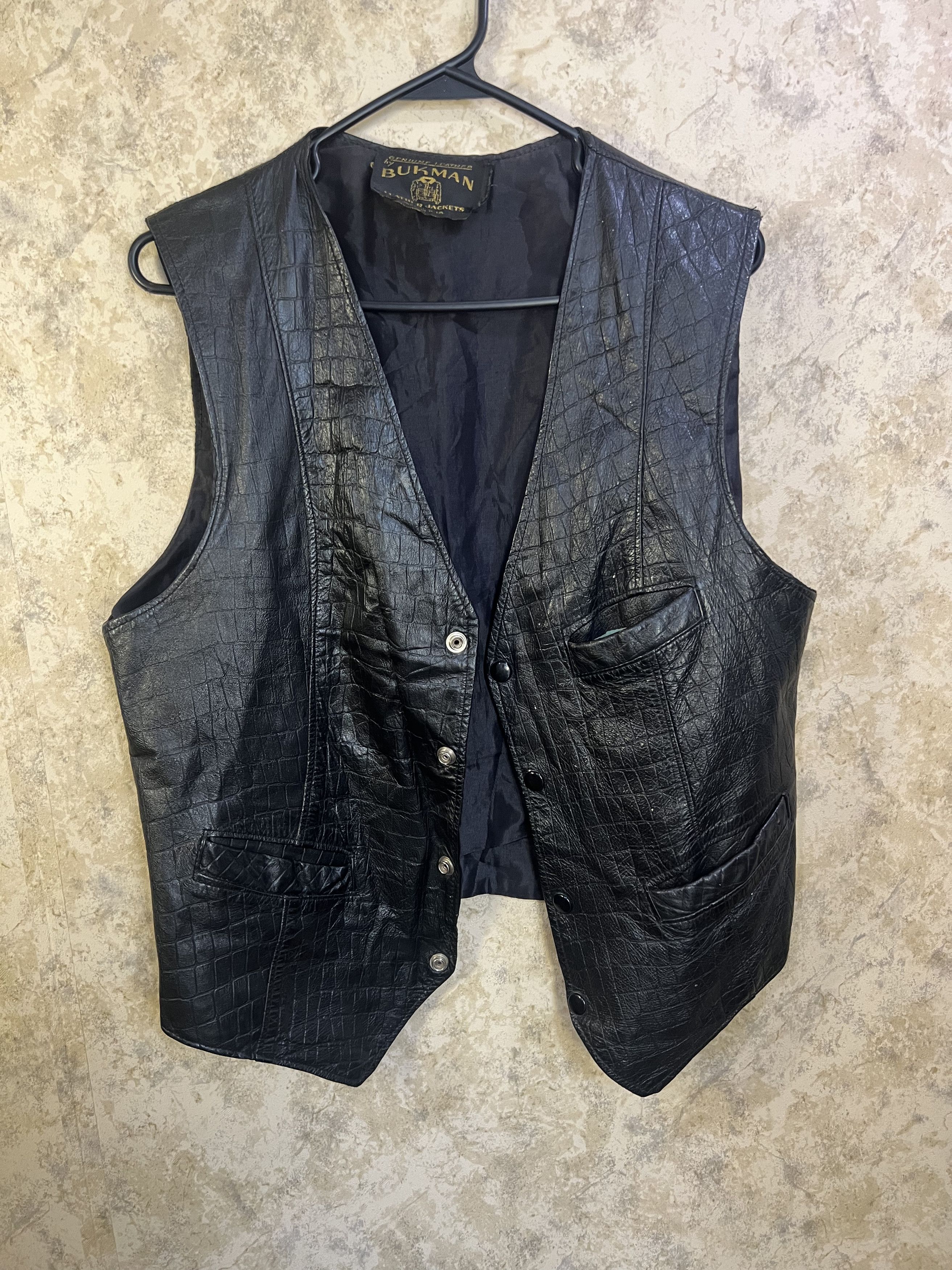 Men's Vintage Vest Genuine Leather by Bukman Leather Jackets