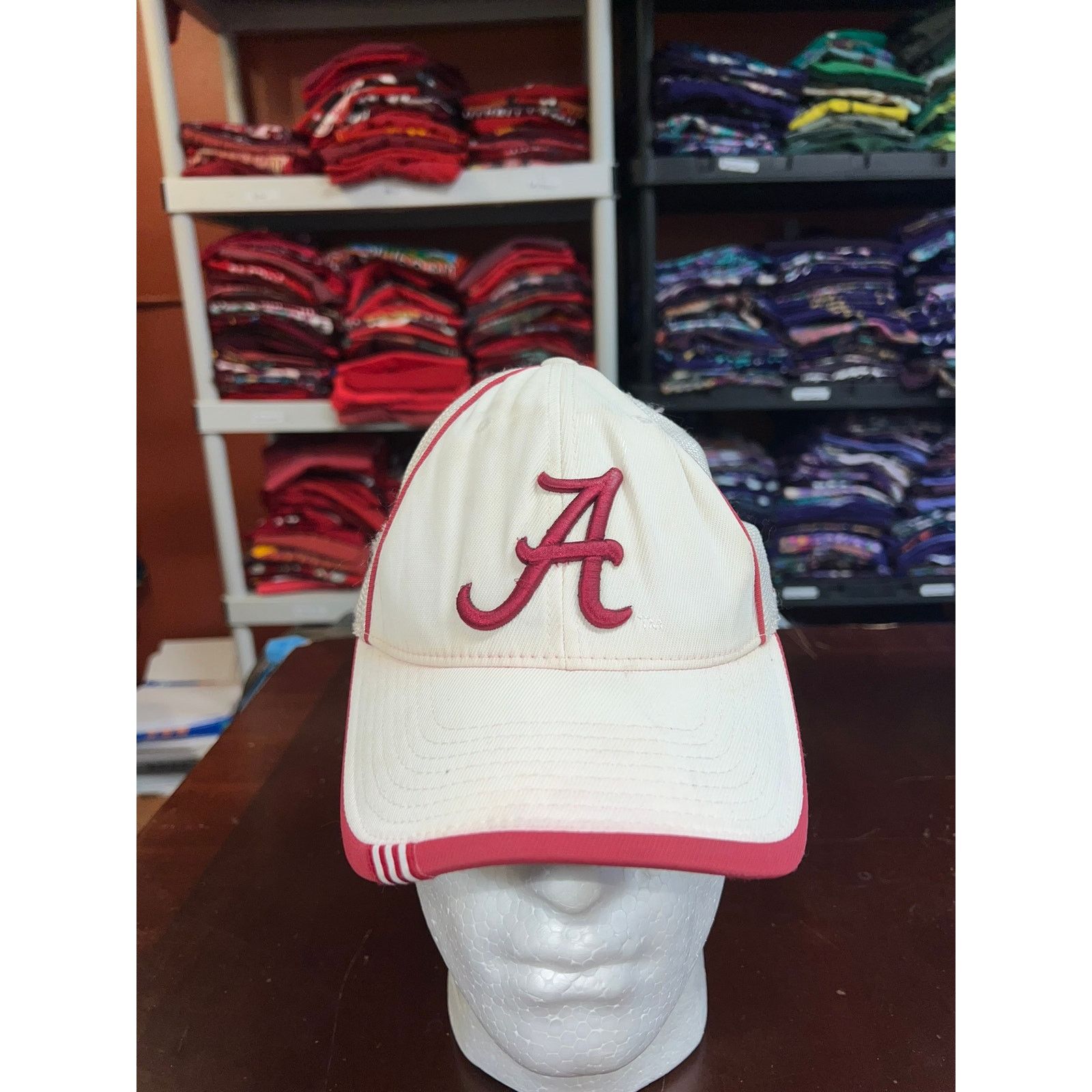 Adidas Alabama Crimson Tide Hat Adidas White Red Cap Headwear Worn Size ONE SIZE - 1 Thumbnail