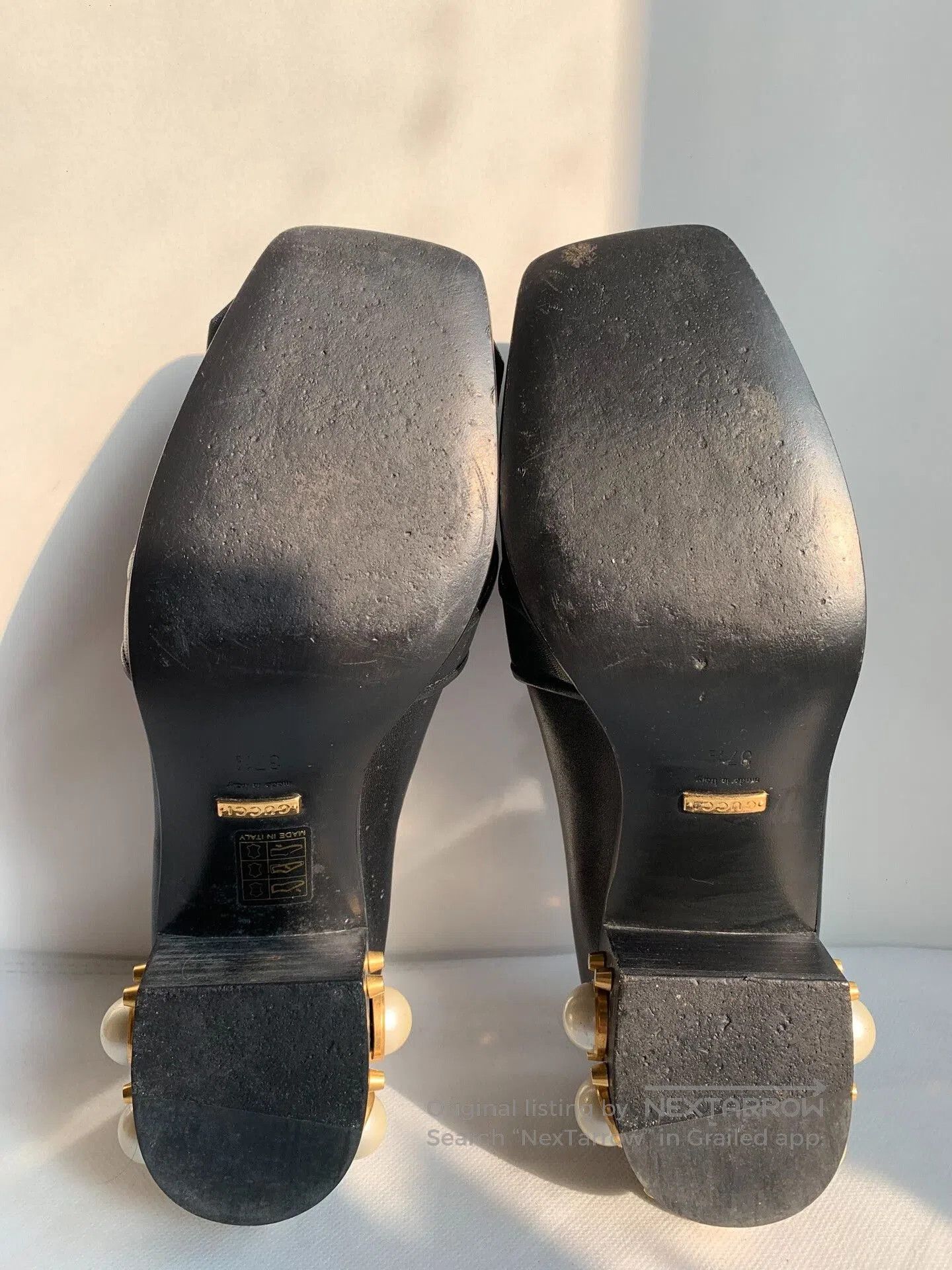 Gucci Gucci Black Pearl Leather Shoes 37.5. Size US 6.5 / IT 36.5 - 8 Thumbnail