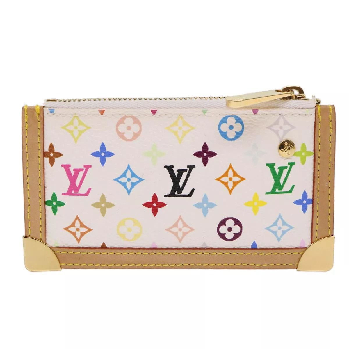 Louis Vuitton LOUIS VUITTON Monogram Multicolor Pochette Cles Purse White Size ONE SIZE - 2 Thumbnail
