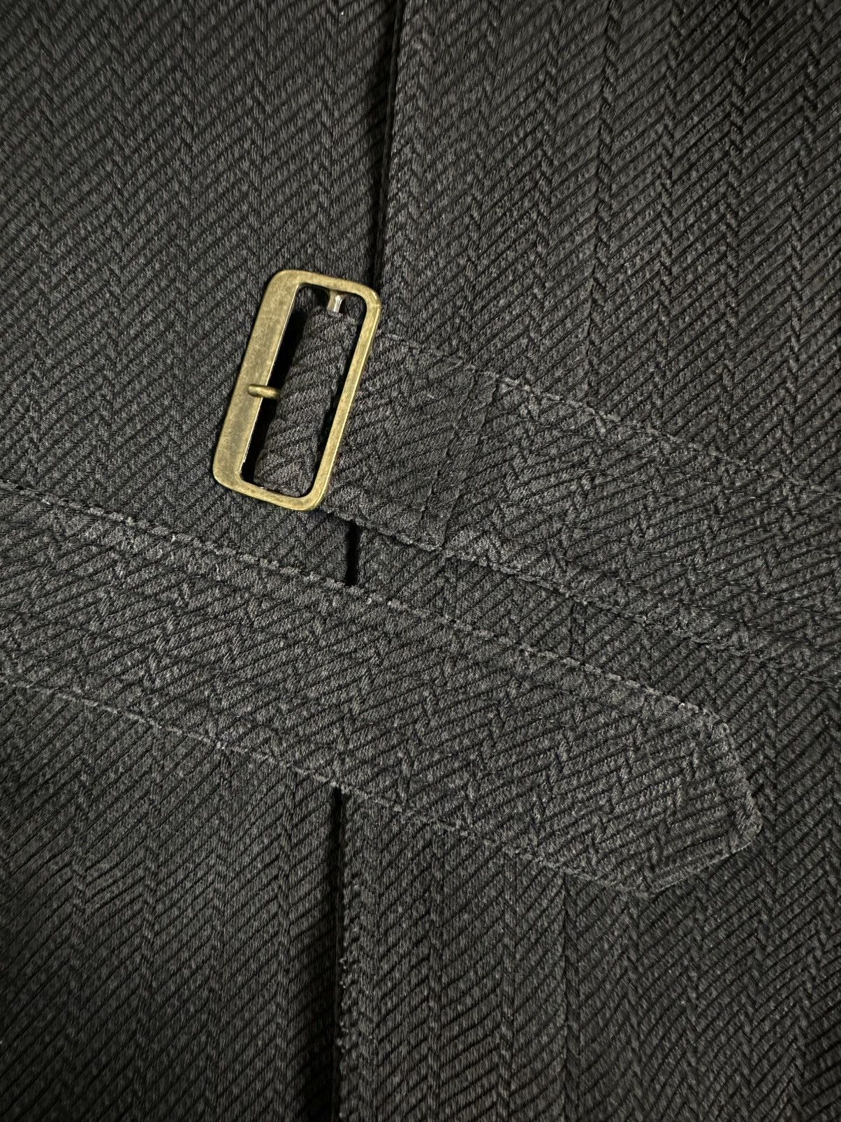 Emporio Armani 90s Herringbone Belted Coat Size US L / EU 52-54 / 3 - 7 Thumbnail