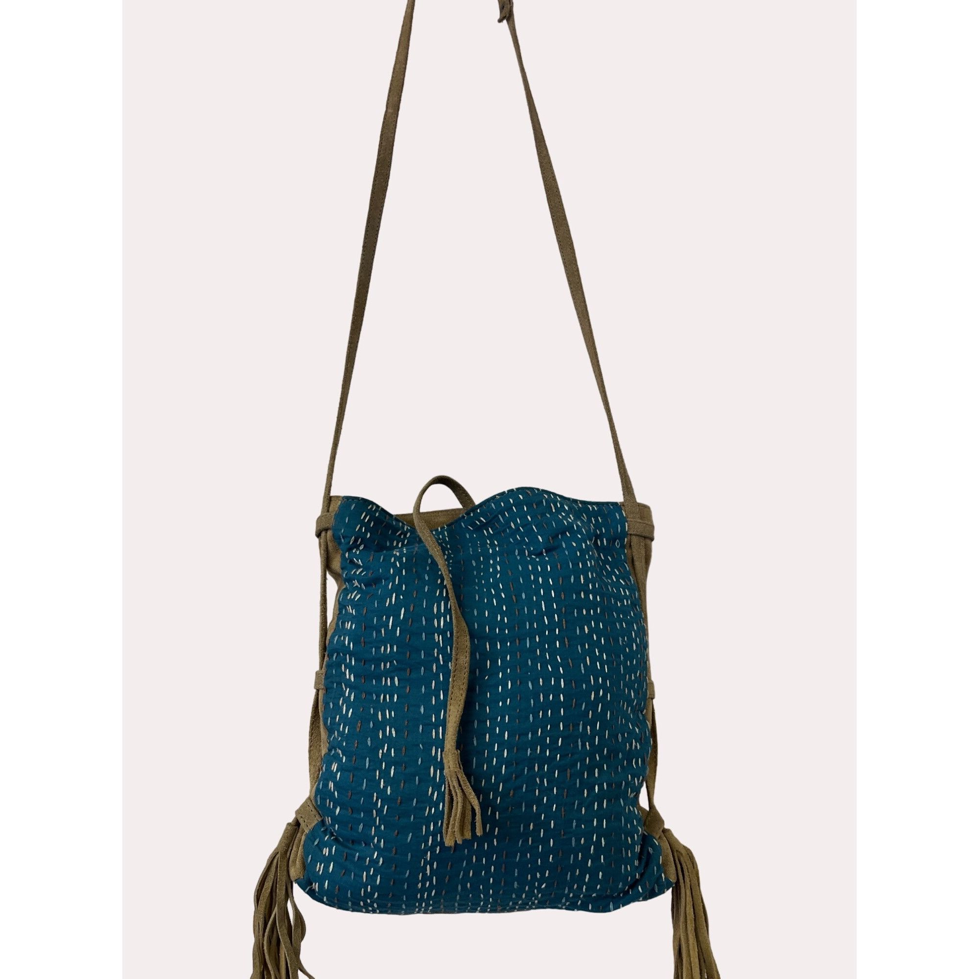 Other Noonday Collection Women's Beige Suede Crossbody Bag SKU 614 Size ONE SIZE - 2 Thumbnail