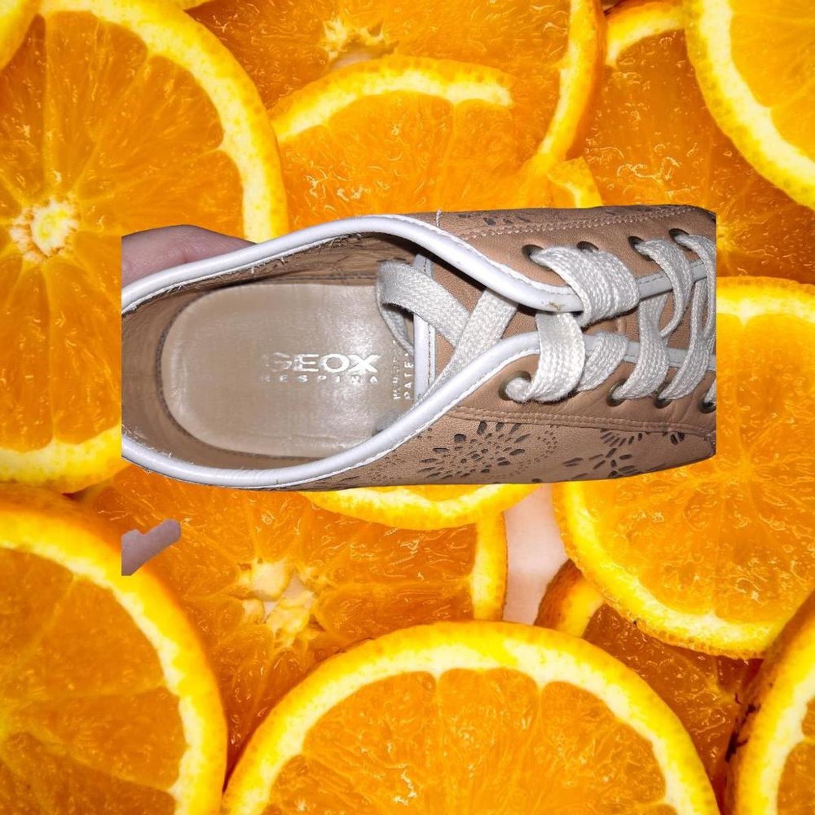 Geox Geox‎ Respira Tan Sneakers with Floral Cutouts Size 8 Size US 8 / IT 38 - 4 Thumbnail