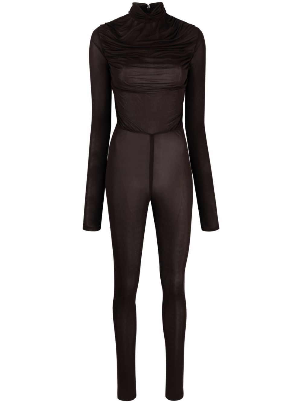 Saint Laurent Paris o1s1wg110225 759160 Catsuit in Jersey Voile in Cedar Brown Size 28" / US 6 / IT 42 - 1 Thumbnail