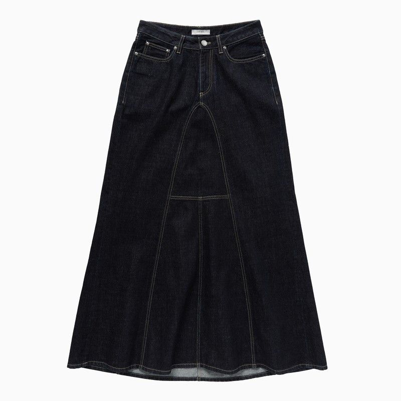 1989 Studio Long Denim Skirt Dark Blue