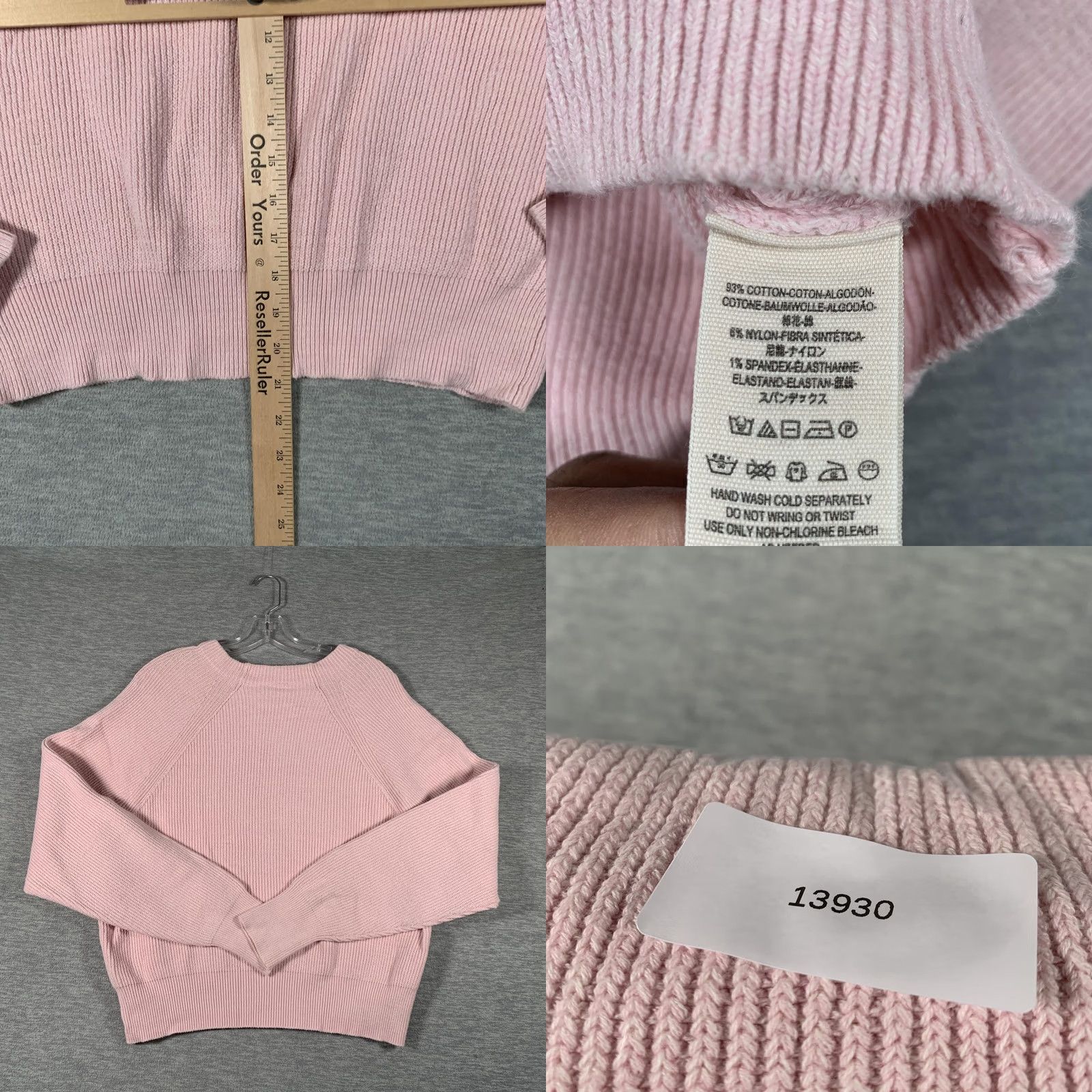 Free People VINTAGE? Free People Sweater Womens M Pink Raglan Crewneck Pullover Knit Ribbed Cotton Blend Solid 90s Casual Womens Size M / US 6-8 / IT 42-44 - 8 Thumbnail