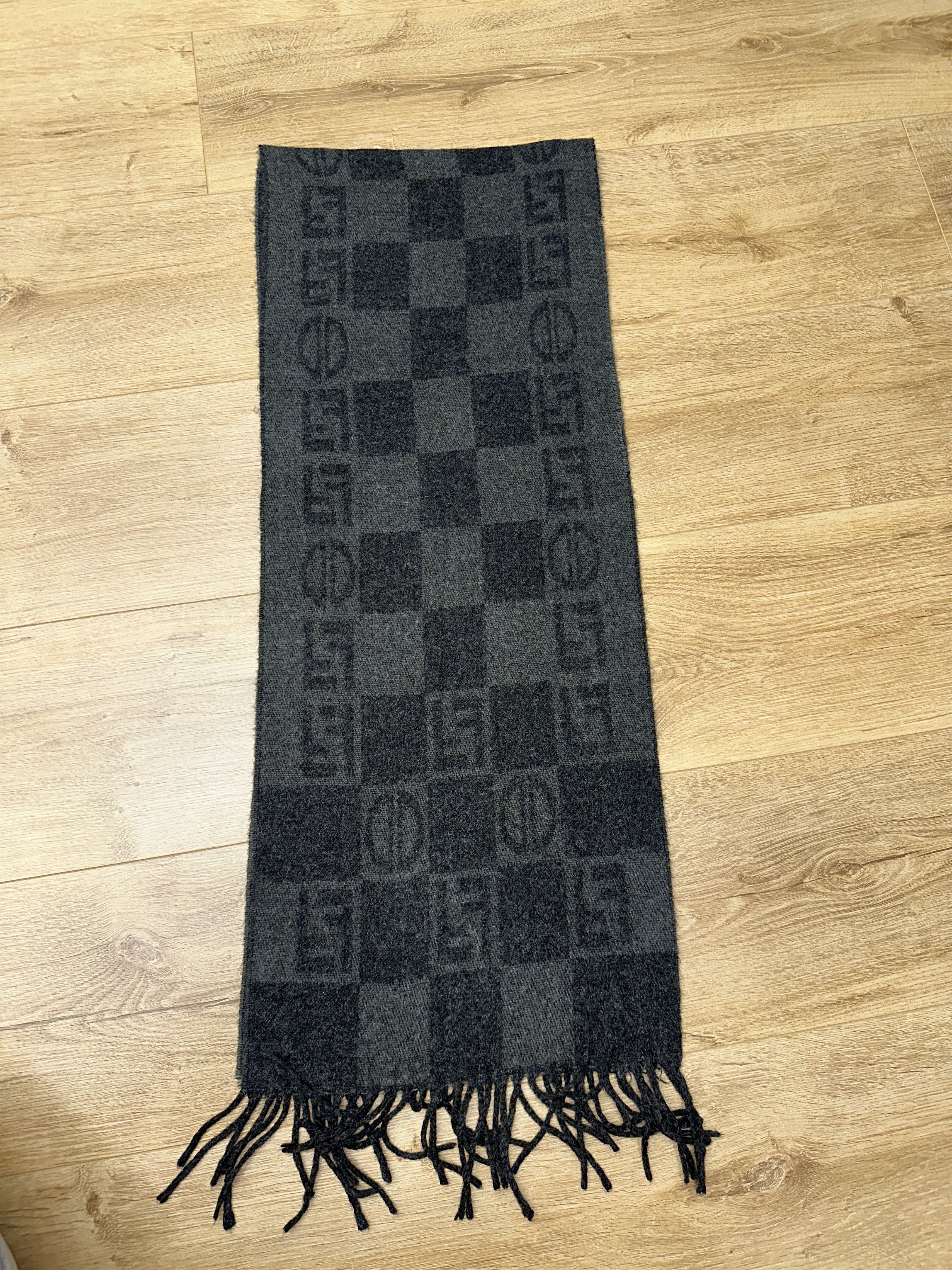 Fendi Gray Fendi Zucca Vintage Wool Scarf 165x30cm Logo Check Size ONE SIZE - 6 Thumbnail