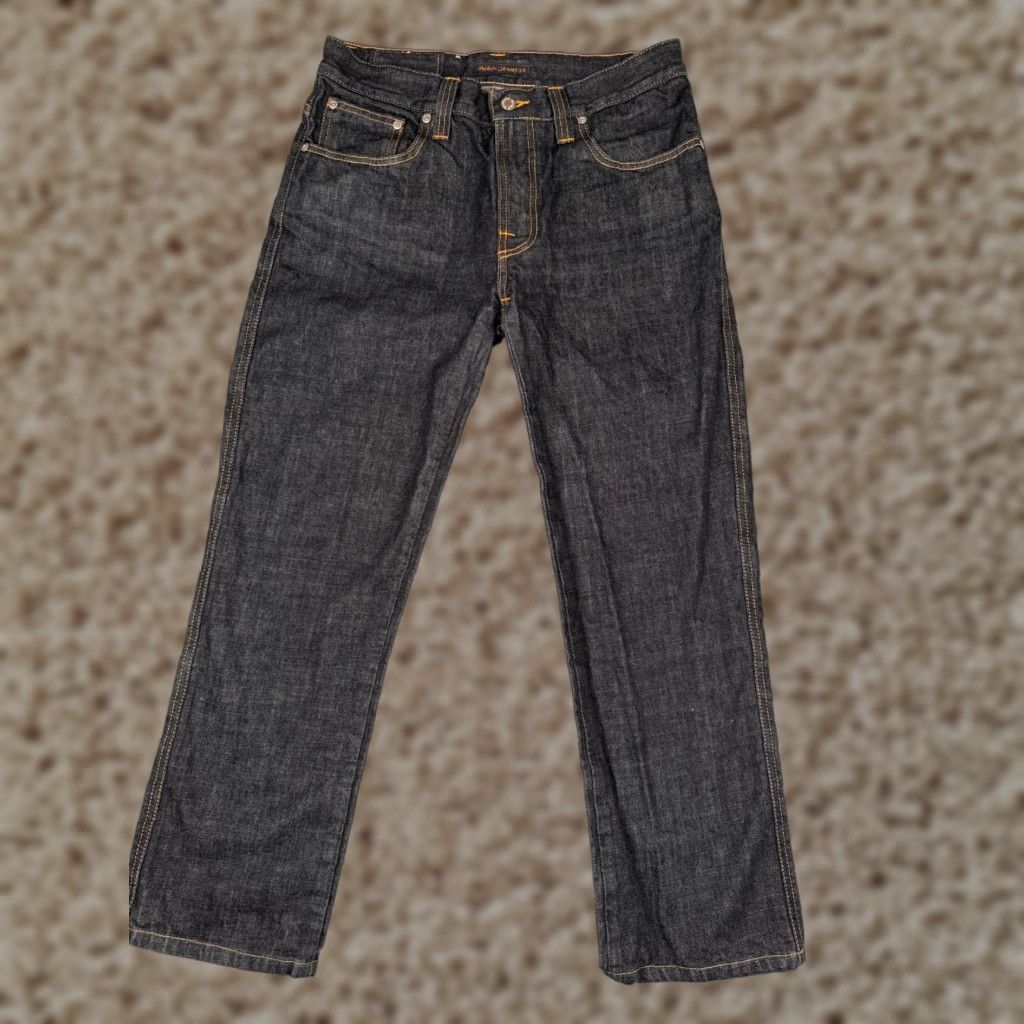 Nudie Jeans Nudie Jeans Co Jeans 32 Black Denim Straight Zip Fly 5-Pocket Slim Cotton Blend Denim Size US 32 / EU 48 - 1 Thumbnail