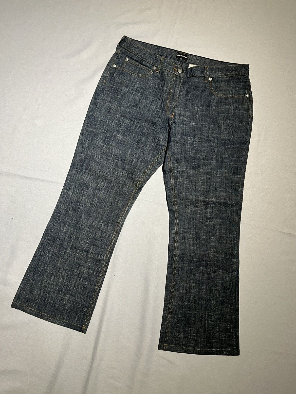 Giorgio Armani Vintage Denim Armani Baggy Jeans Distressed Y2K Style Size US 33 - 4 Thumbnail
