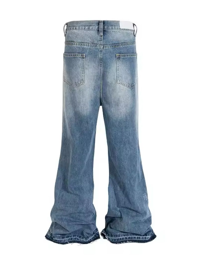 Japanese Brand Y2K Washed Ripped Micro Flare Jeans Size US 36 / EU 52 - 5 Thumbnail