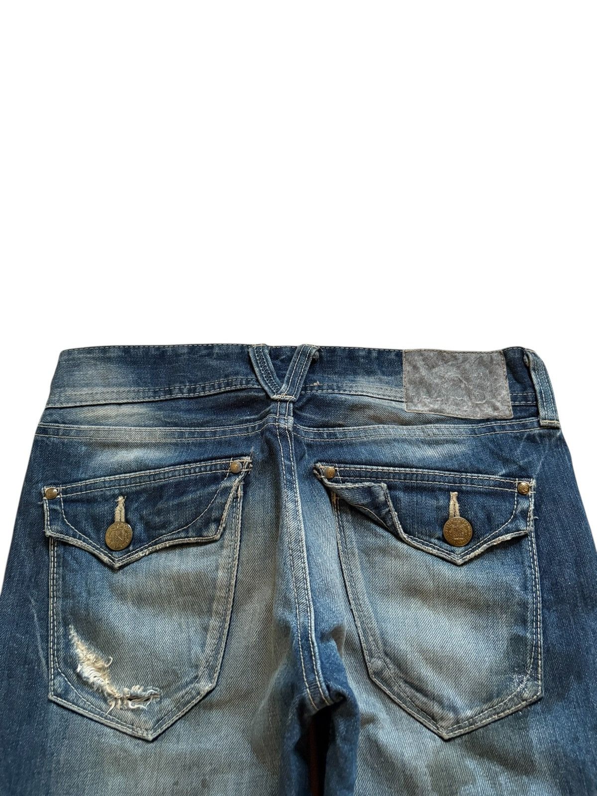 Beauty Beast × Japanese Brand × Vanquish Vintage Vanquish Mud Wash Painted Distressed Ripped Jeans Size 29" - 8 Thumbnail