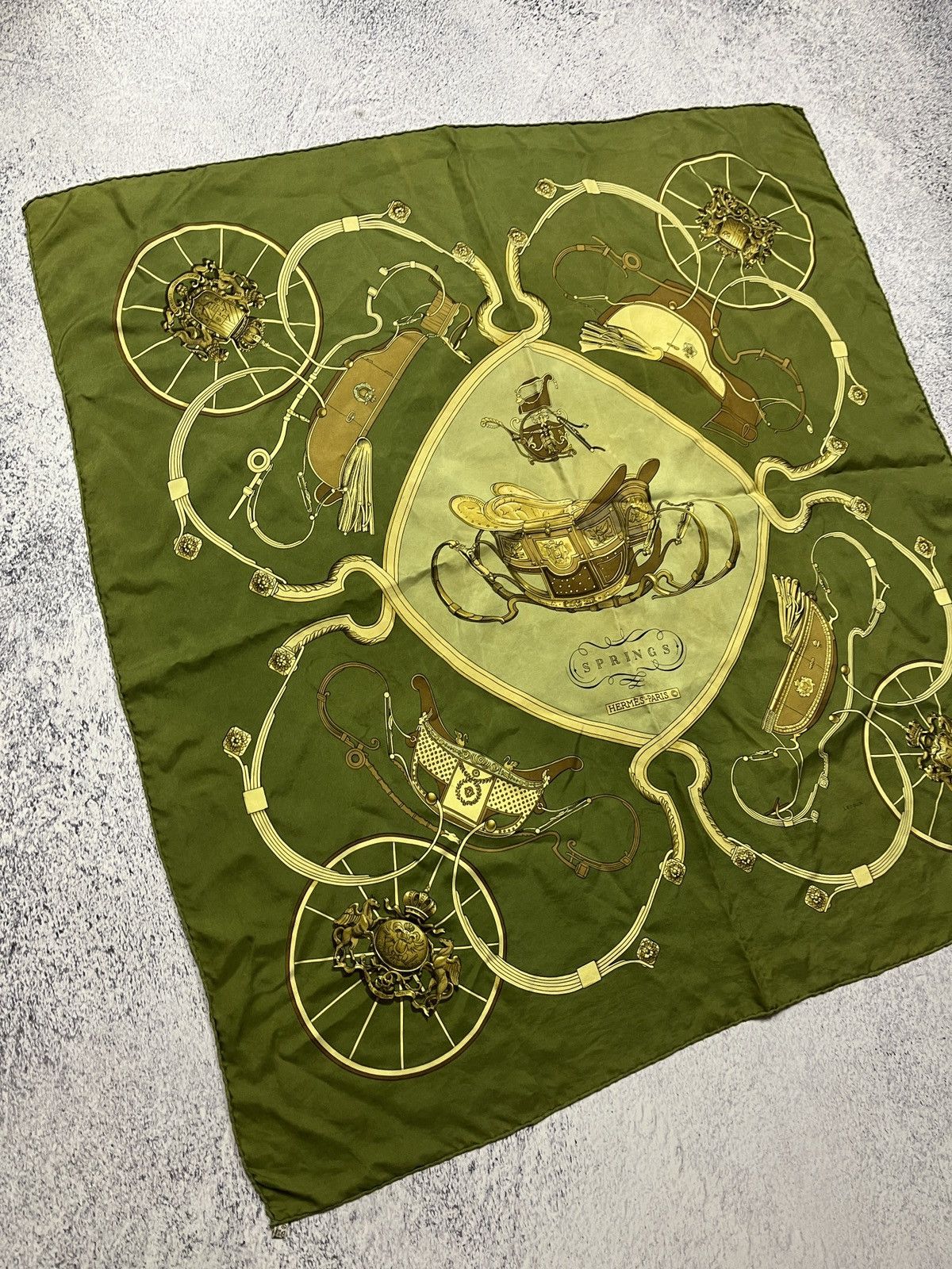 Hermes Vintage 90’s Hermes Springs Silk Scarf Philippe LeDoux Rare Size ONE SIZE - 4 Thumbnail